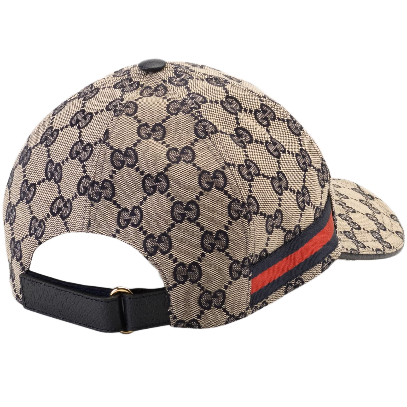 Nón Gucci Canvas Baseball Hat With Web Beige and blue Original GG Canvas 1