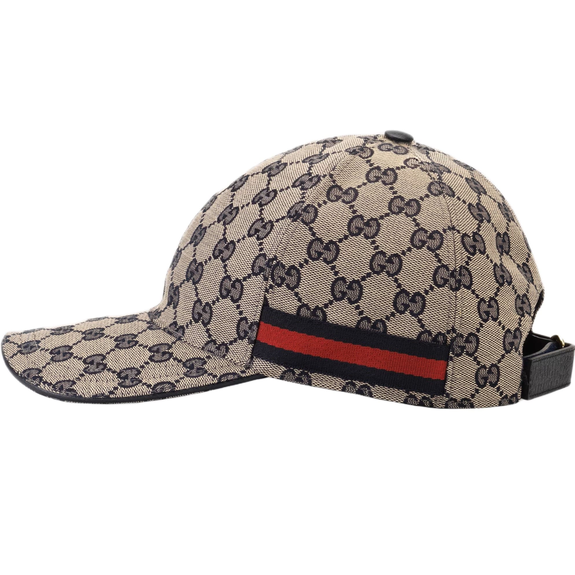 Nón Gucci Canvas Baseball Hat With Web Beige and blue Original GG Canvas 7