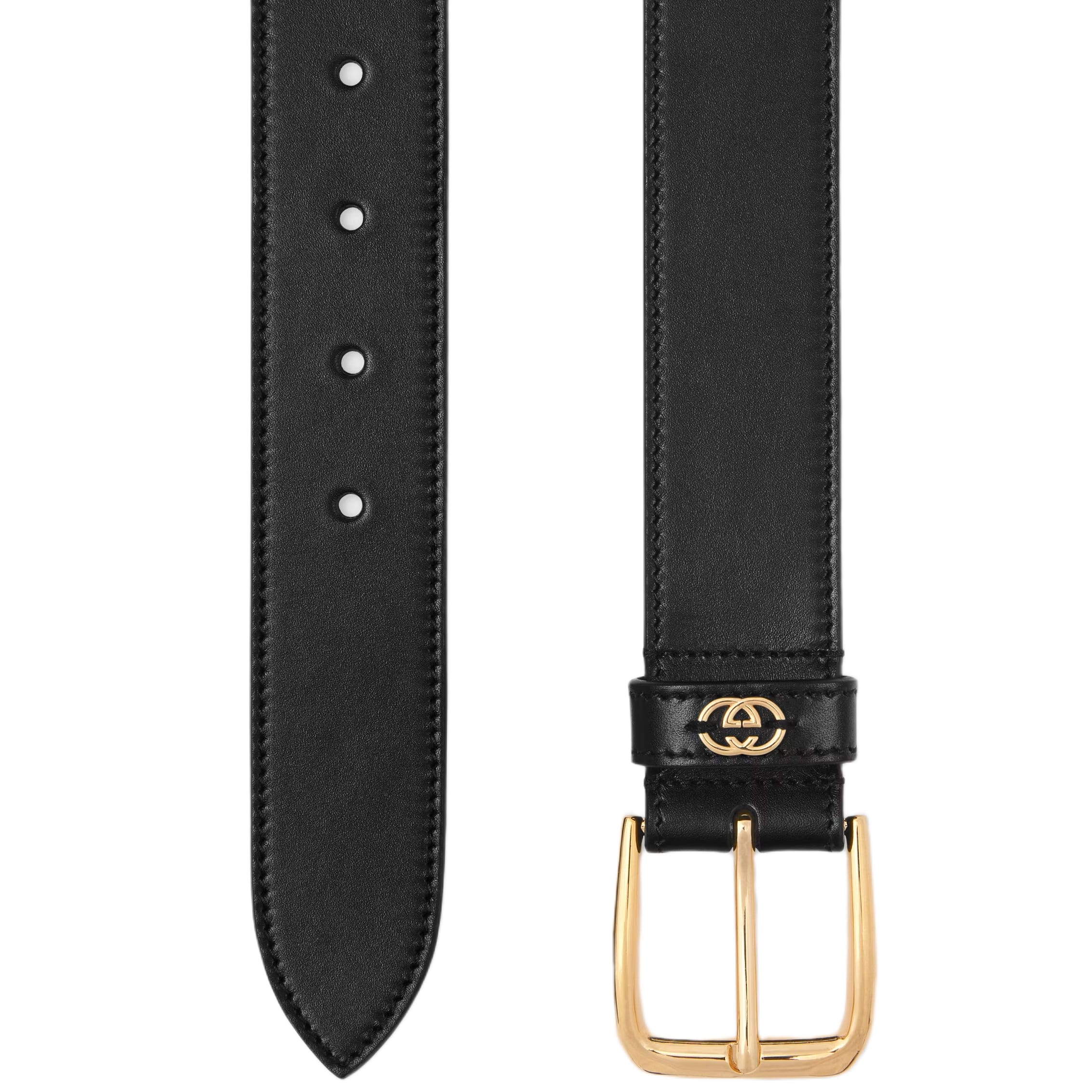 Thắt Lưng Nam Gucci Belt With Square Buckle And Interlocking G Detail 2