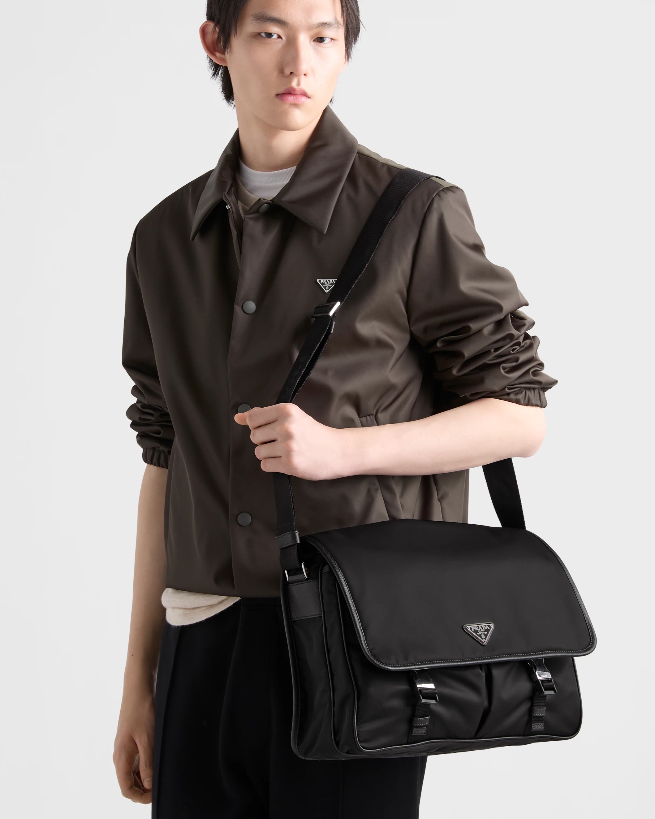 Túi đeo chéo Prada Re-Nylon and Saffiano Leather Shoulder Bag 11