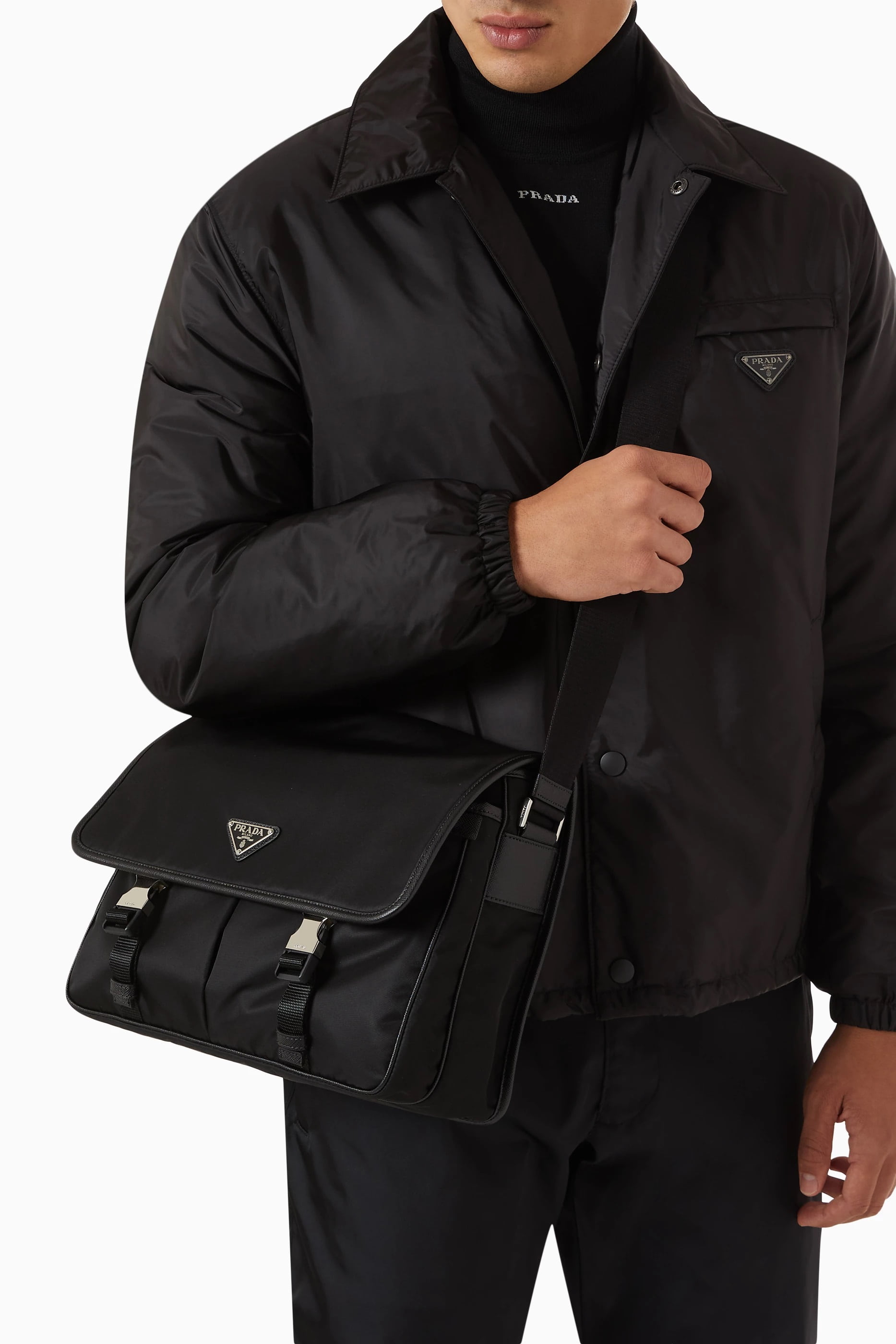 Túi đeo chéo Prada Re-Nylon and Saffiano Leather Shoulder Bag 12