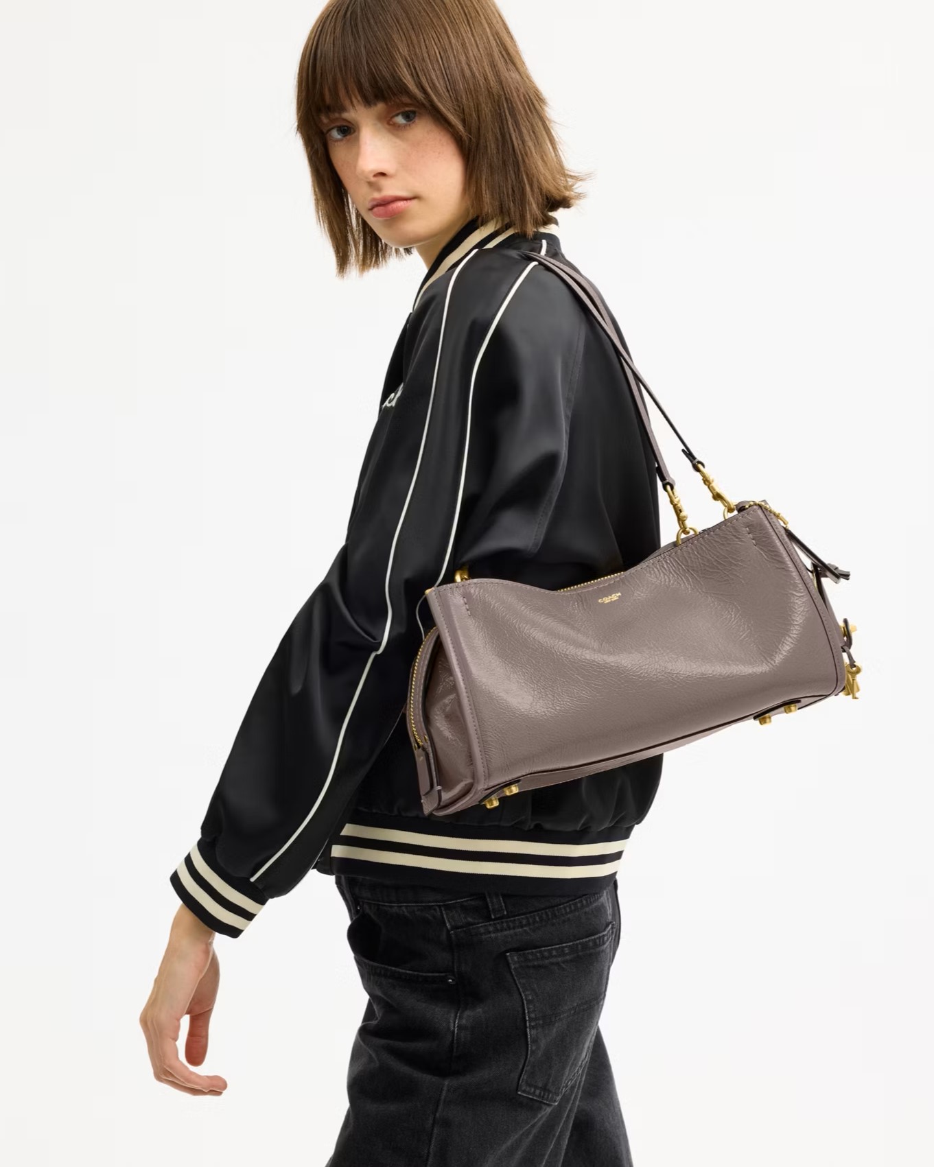 Túi xách nữ Coach Rogue Bag 34 Glazed Leather Ash CCX20 9