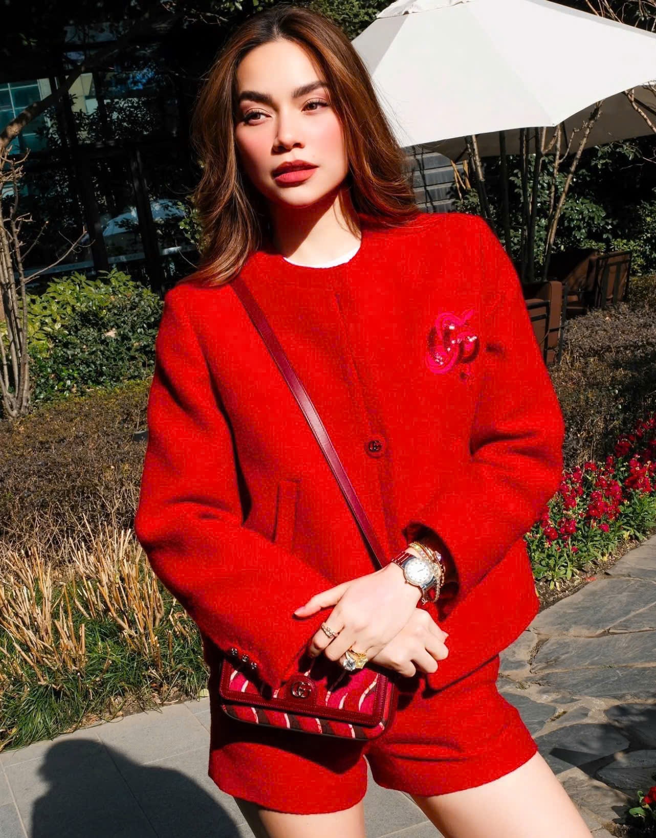 Túi Gucci Small Shoulder Bag With GG Supreme Canvas Snake Motif 7