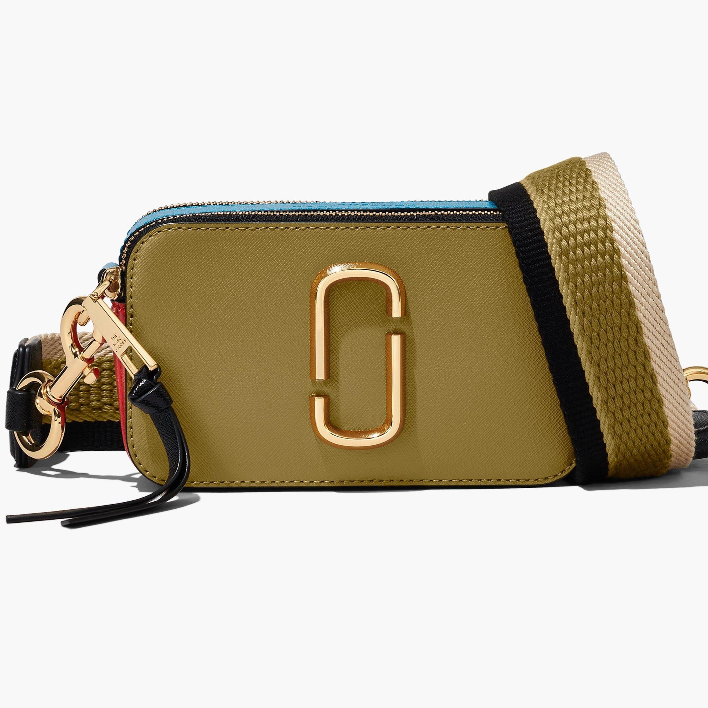 Túi xách nữ Marc Jacobs màu xanh The Colorblock Snapshot Camera Bag Ecru Olive Multi 1