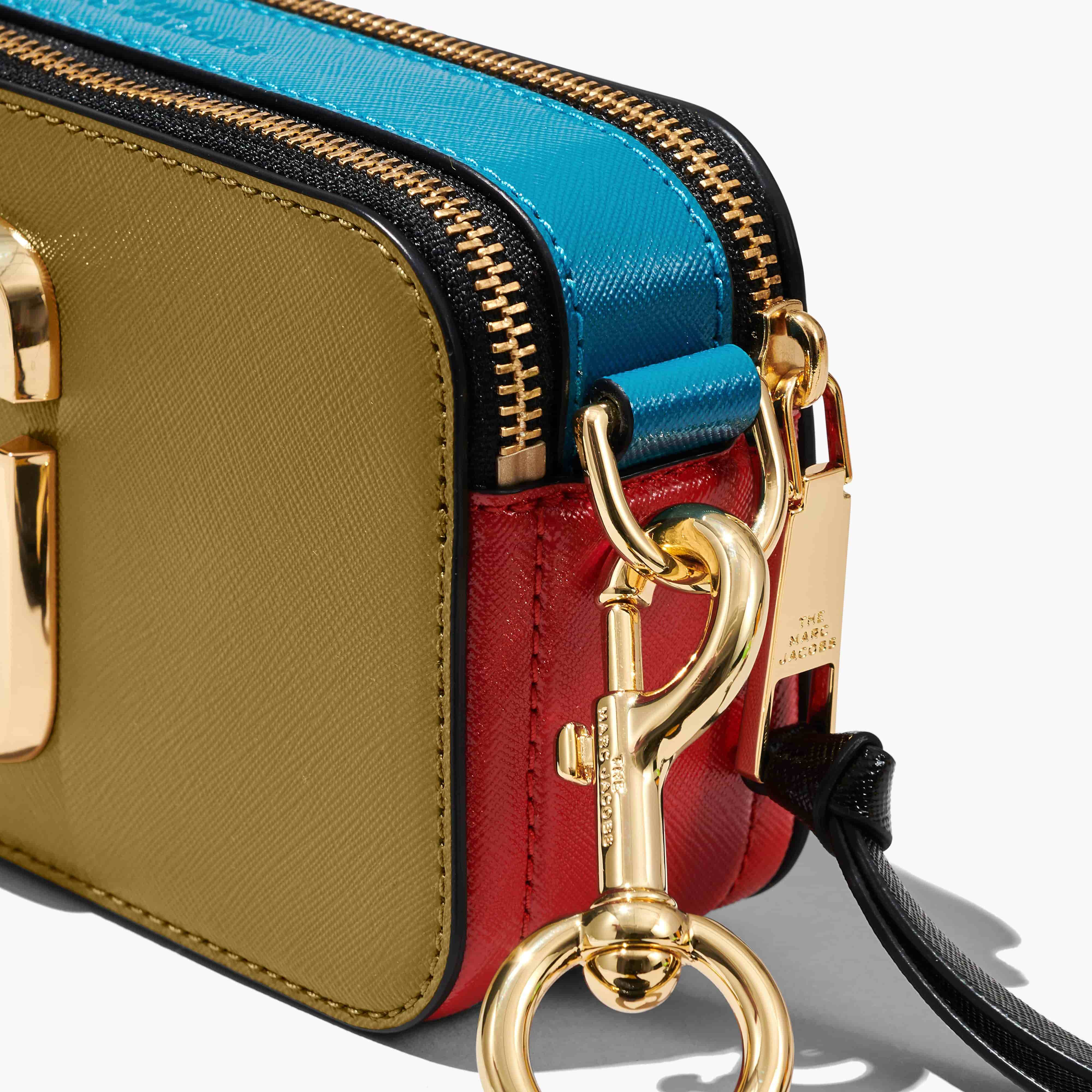 Túi xách nữ Marc Jacobs màu xanh The Colorblock Snapshot Camera Bag Ecru Olive Multi 2
