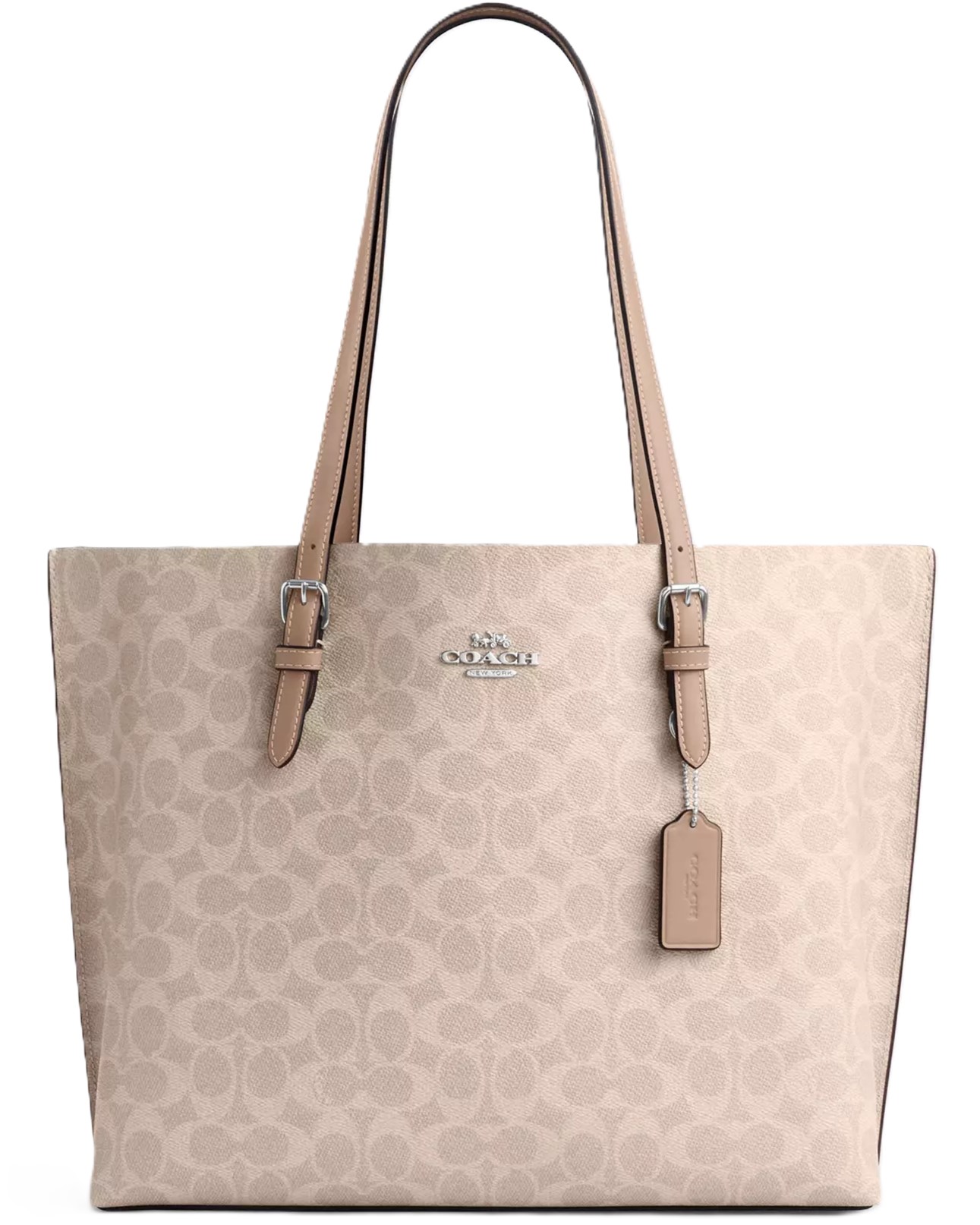Túi Coach nữ Mollie Tote Bag In Signature Canvas Silver Sand CV967 5