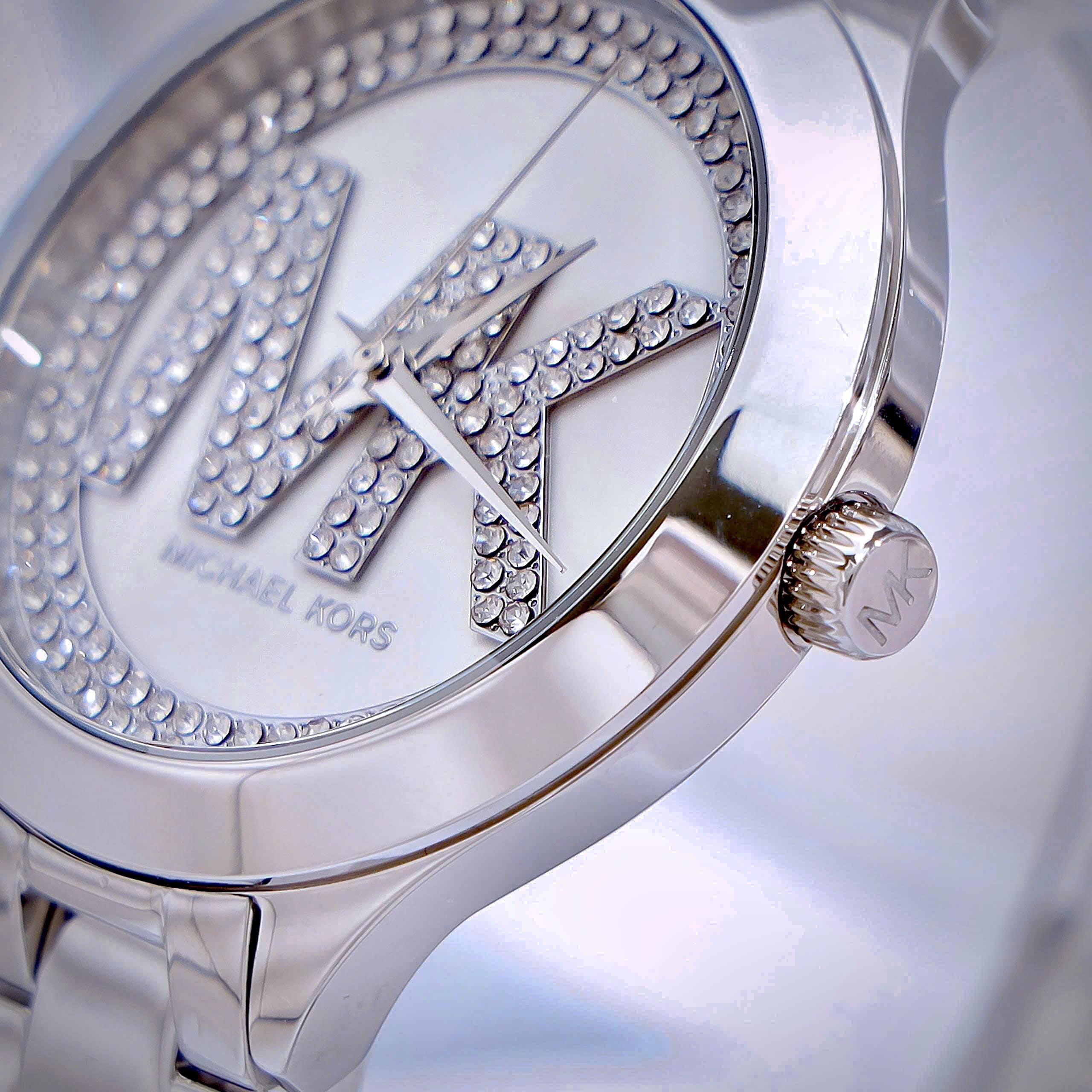 Đồng hồ nữ MK Michael Kors Aspyn Watch In Your Paved Silver Tone MKO1108 5