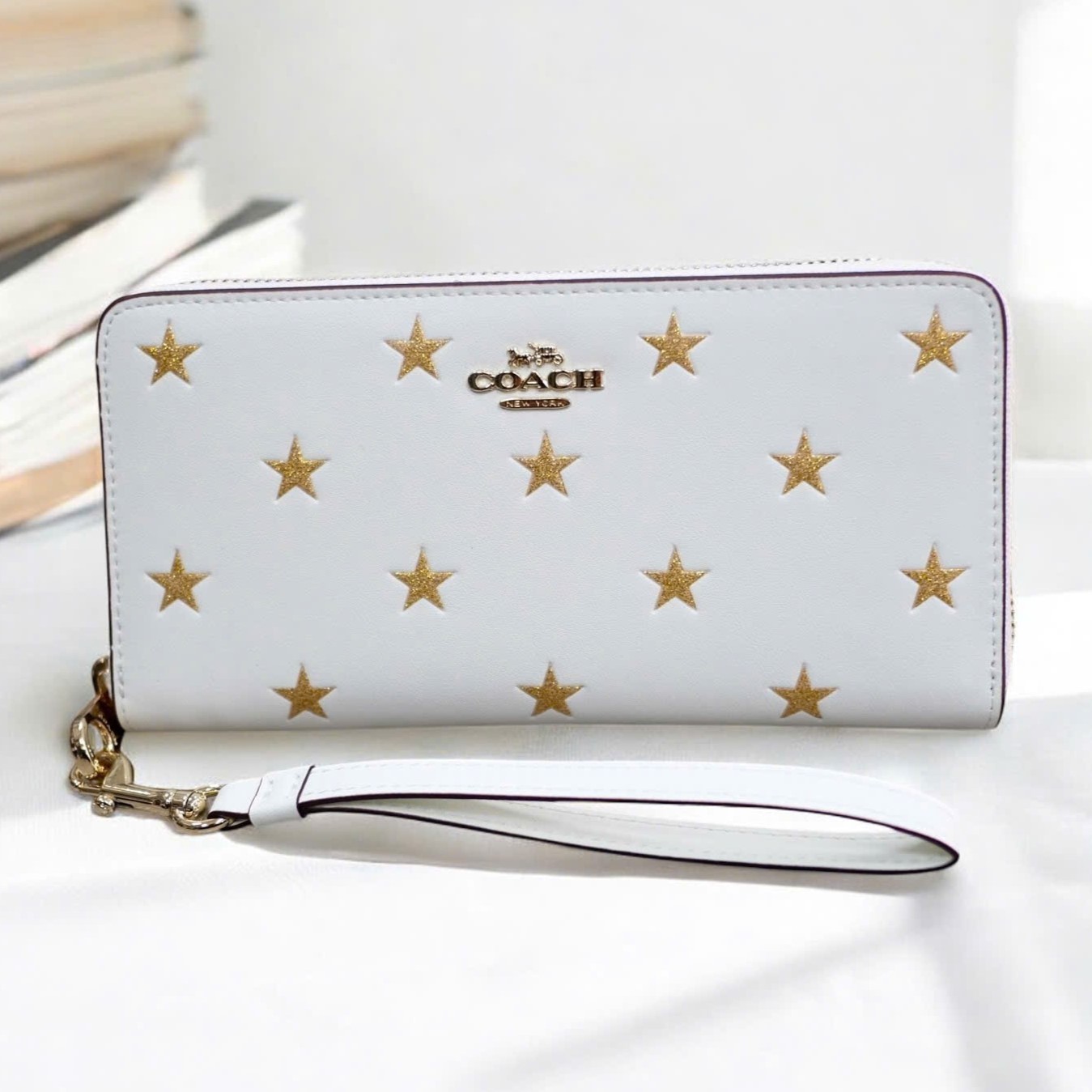 Ví Coach dài Long Zip Around Wallet With Star Print Chalk Multi CW479 3