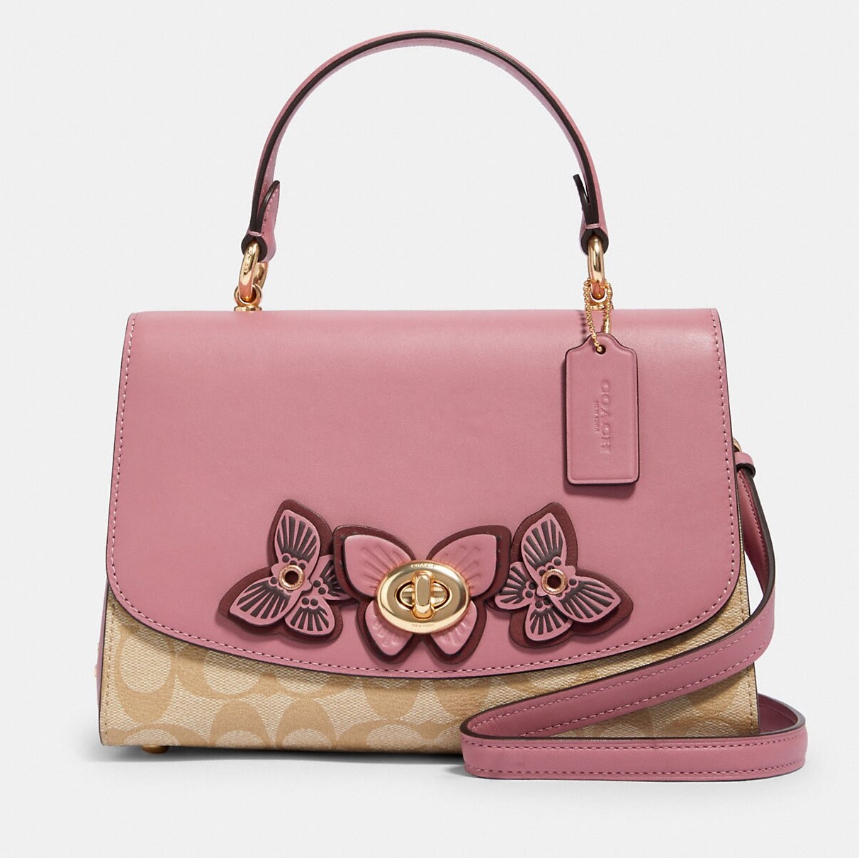 TÚI NỮ COACH TILLY TOP HANDLE IN SIGNATURE CANVAS WITH BUTTERFLY APPLIQUE 2 