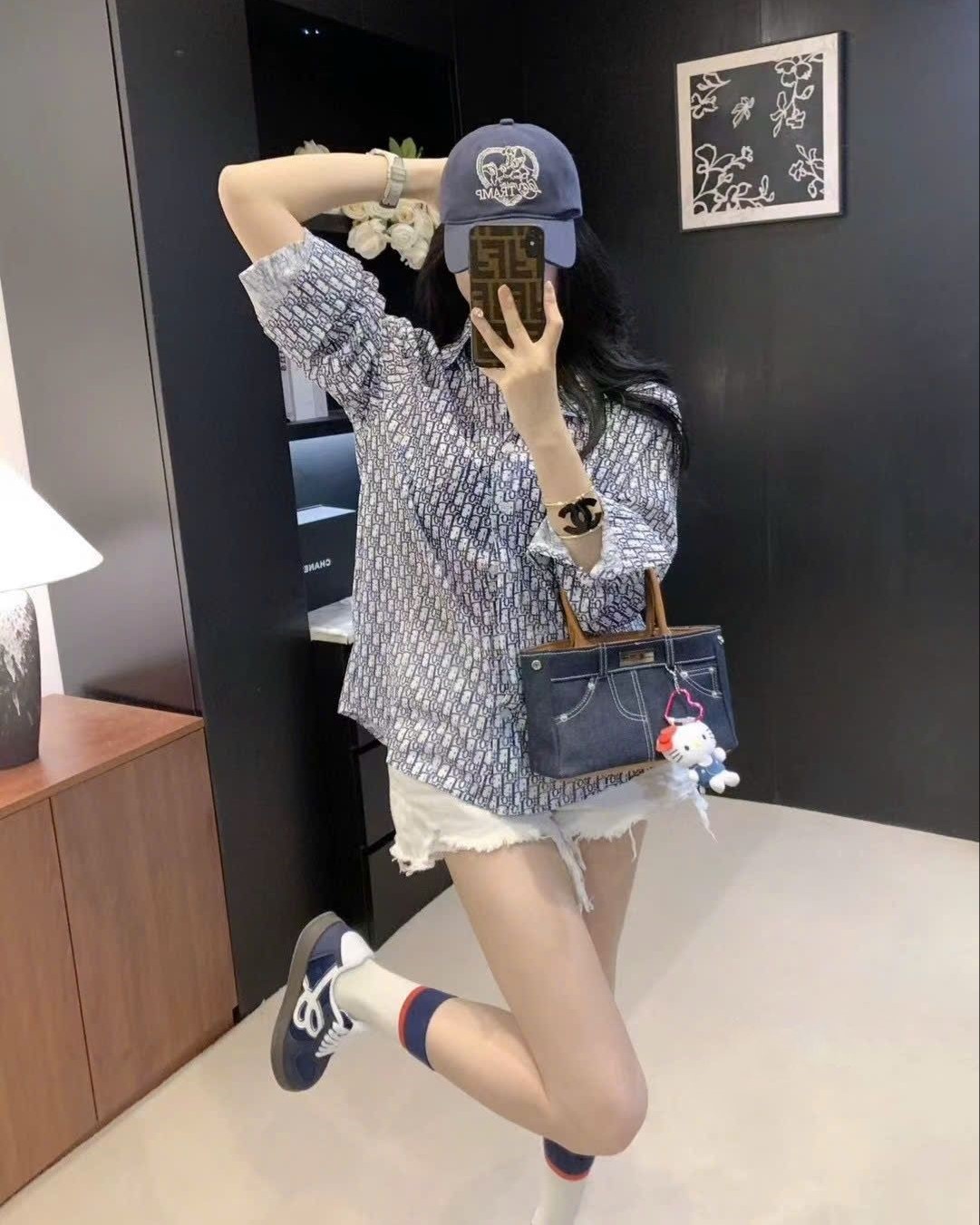 Áo sơ mi nữ họa tiết hãng Dior 6
