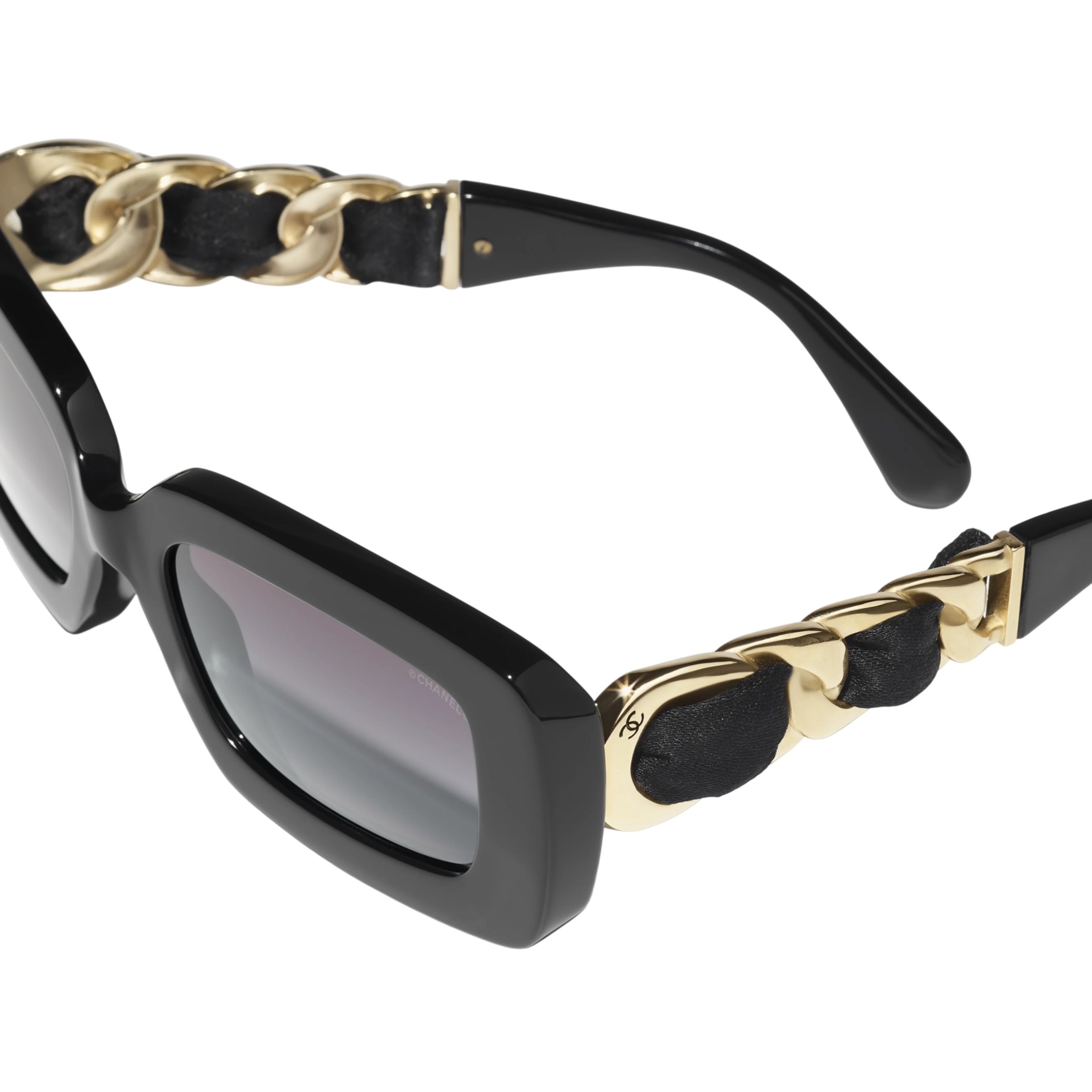 Kính Chanel Rectangle Sunglasses Black Frame Grey Lenses 9183 2