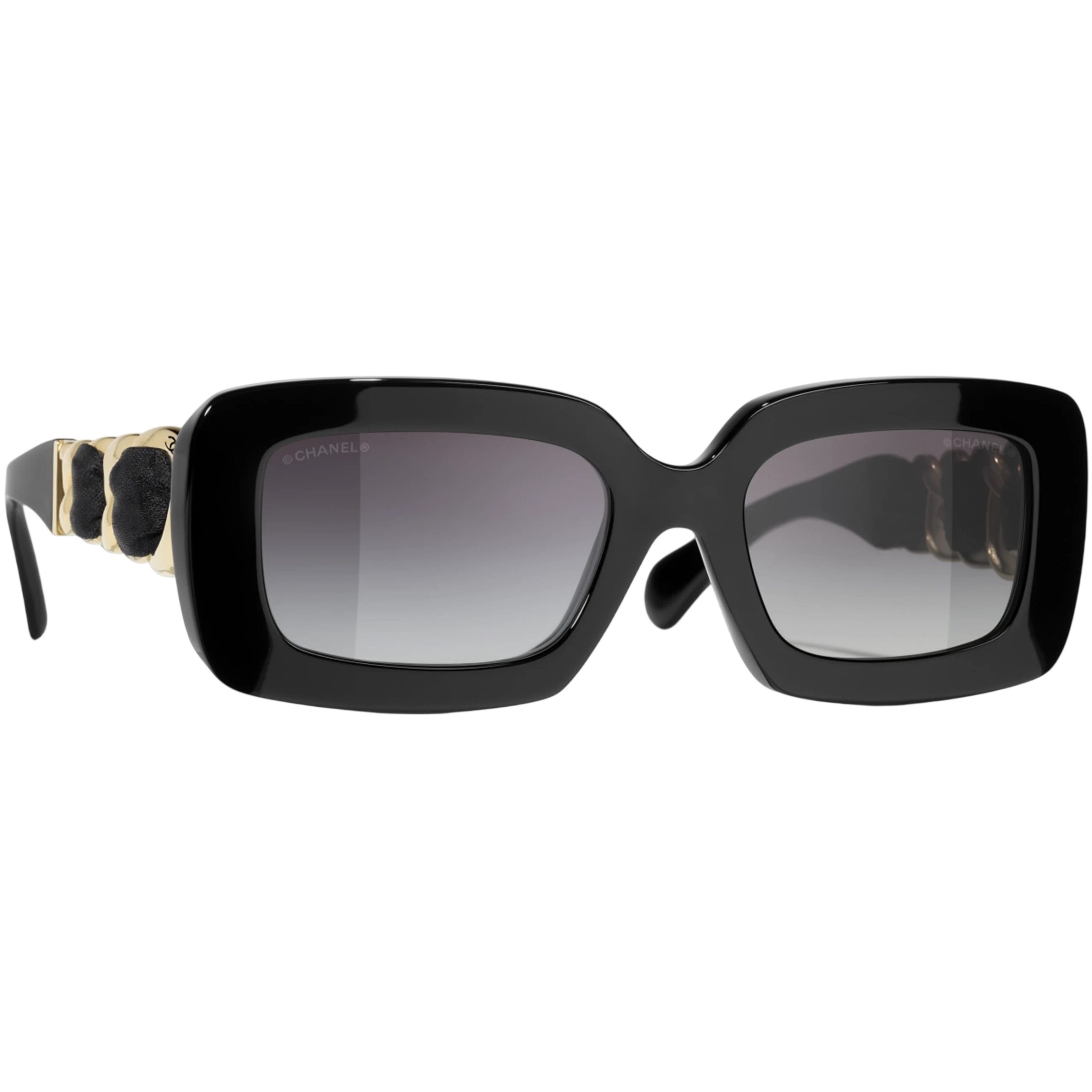Kính Chanel Rectangle Sunglasses Black Frame Grey Lenses 9183 4