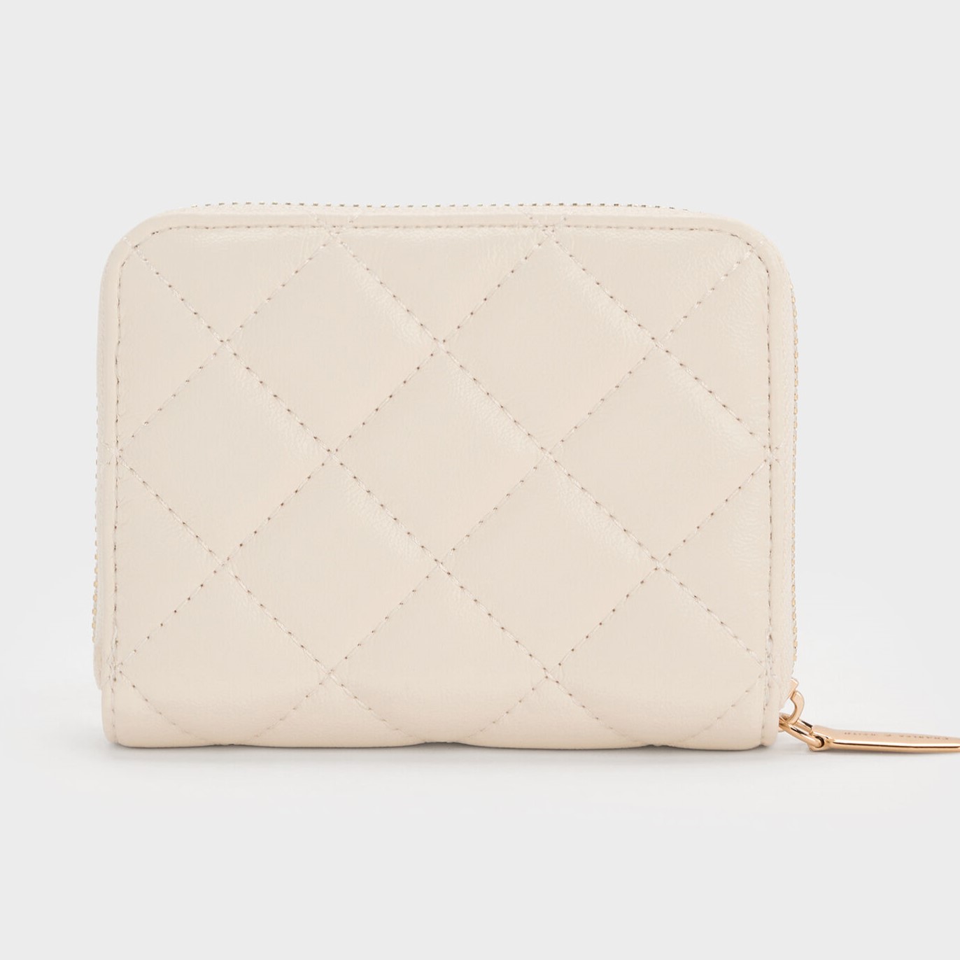 Ví ngắn gập trắng Charles Keith Alva Quilted Zip Around Wallet CK6-10770678 4