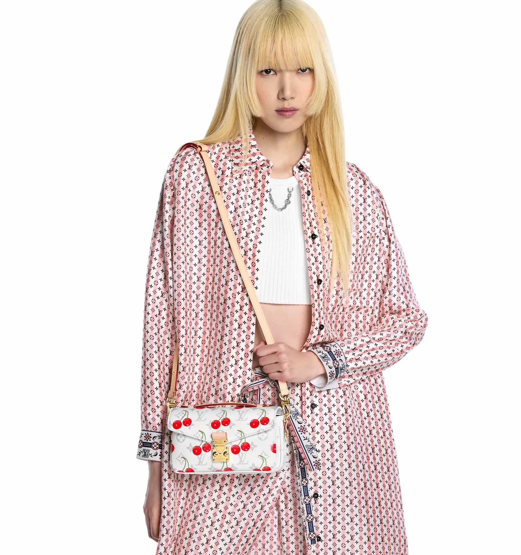 Túi đeo vai Louis Vuitton LV x TM Pochette Métis East West Cherry 4