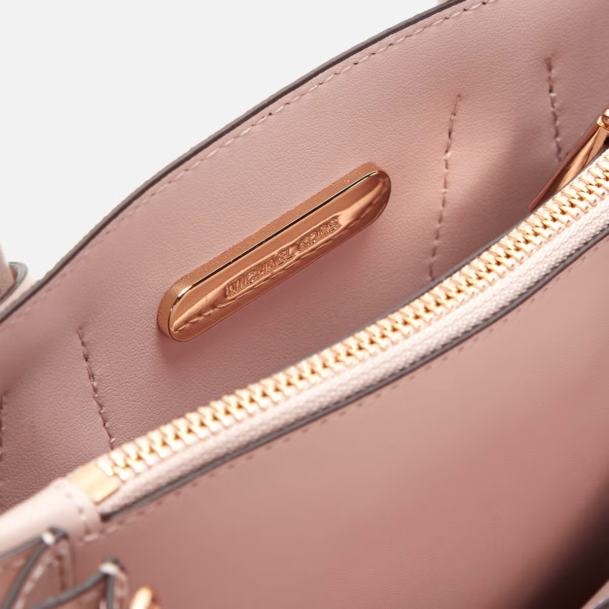Túi MK Michael Kors Mercer Medium Monogram Tote Dark Brown Nude Pink 6