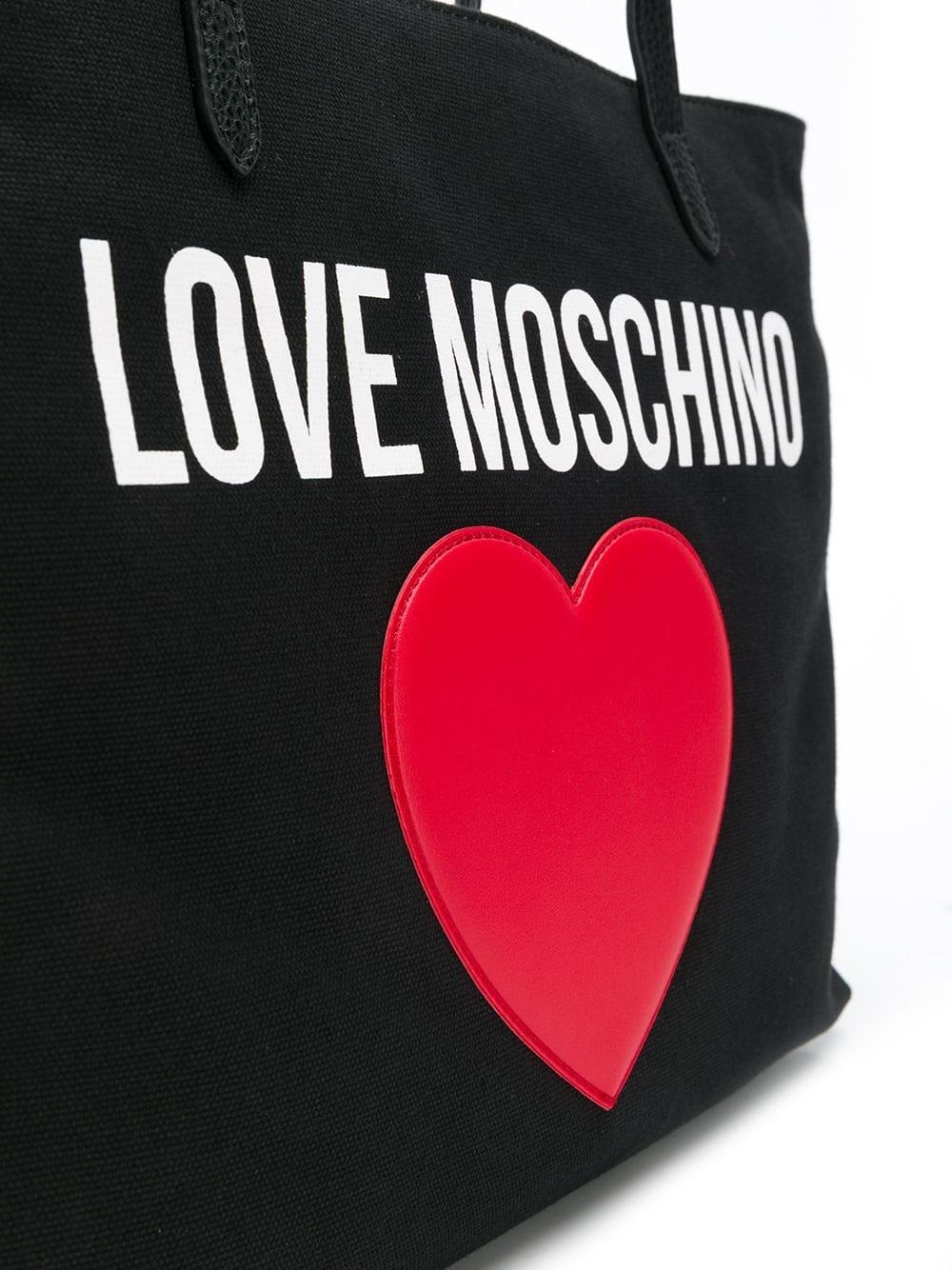 TÚI TOTE LOVE MOSCHINO CANVAS LOGO SHOPPER BAG 4