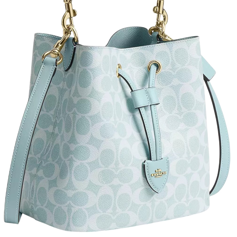 Túi Bucket Coach Rowan Exclusive Canvas Bucket Bag Pale Blue CEZ36 3
