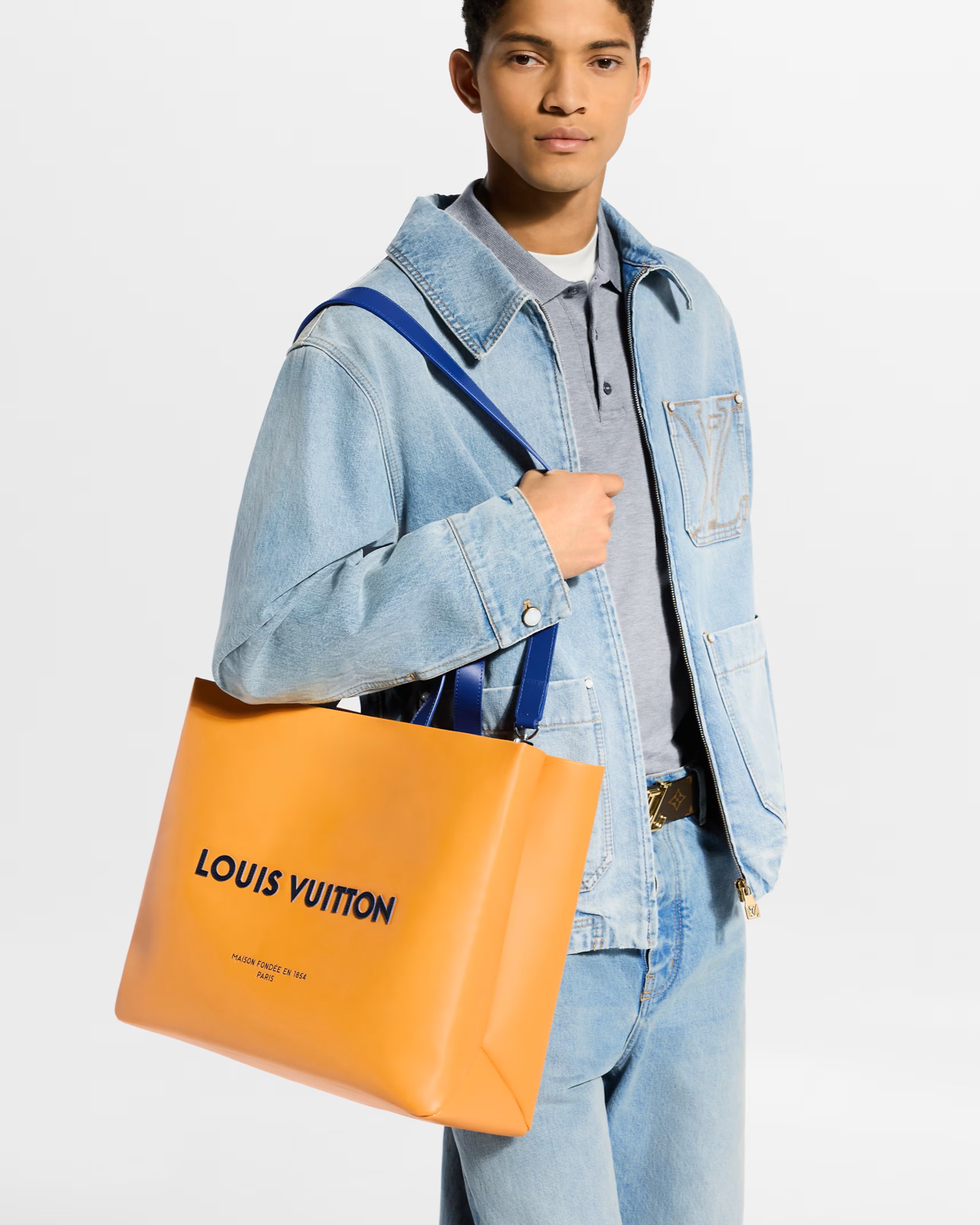Túi Louis Vuitton Shopper Tote MM Safran Yellow 4