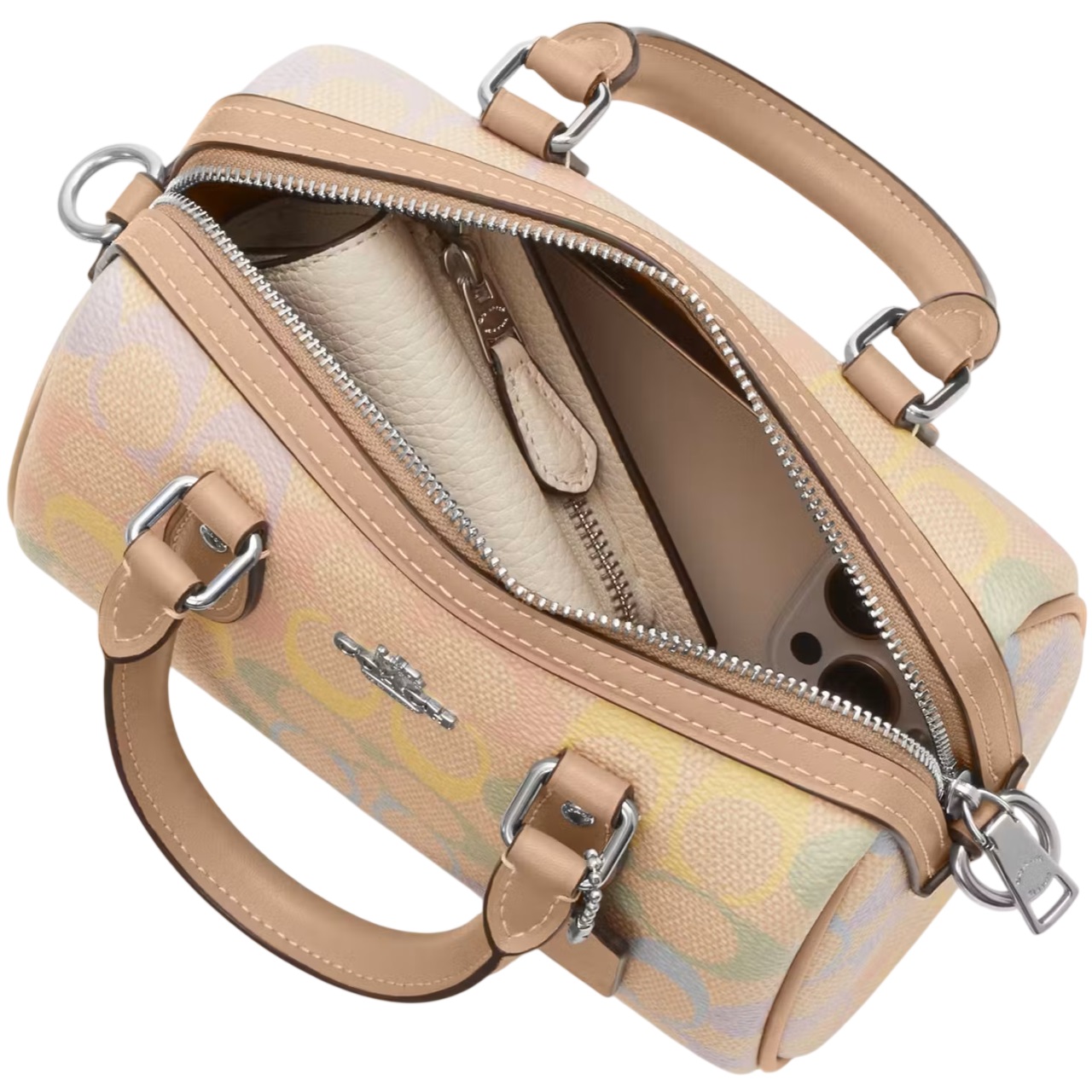 Túi Coach Mini Rowan Crossbody Bag In Rainbow Signature Canvas Sand Multi CDC39 1