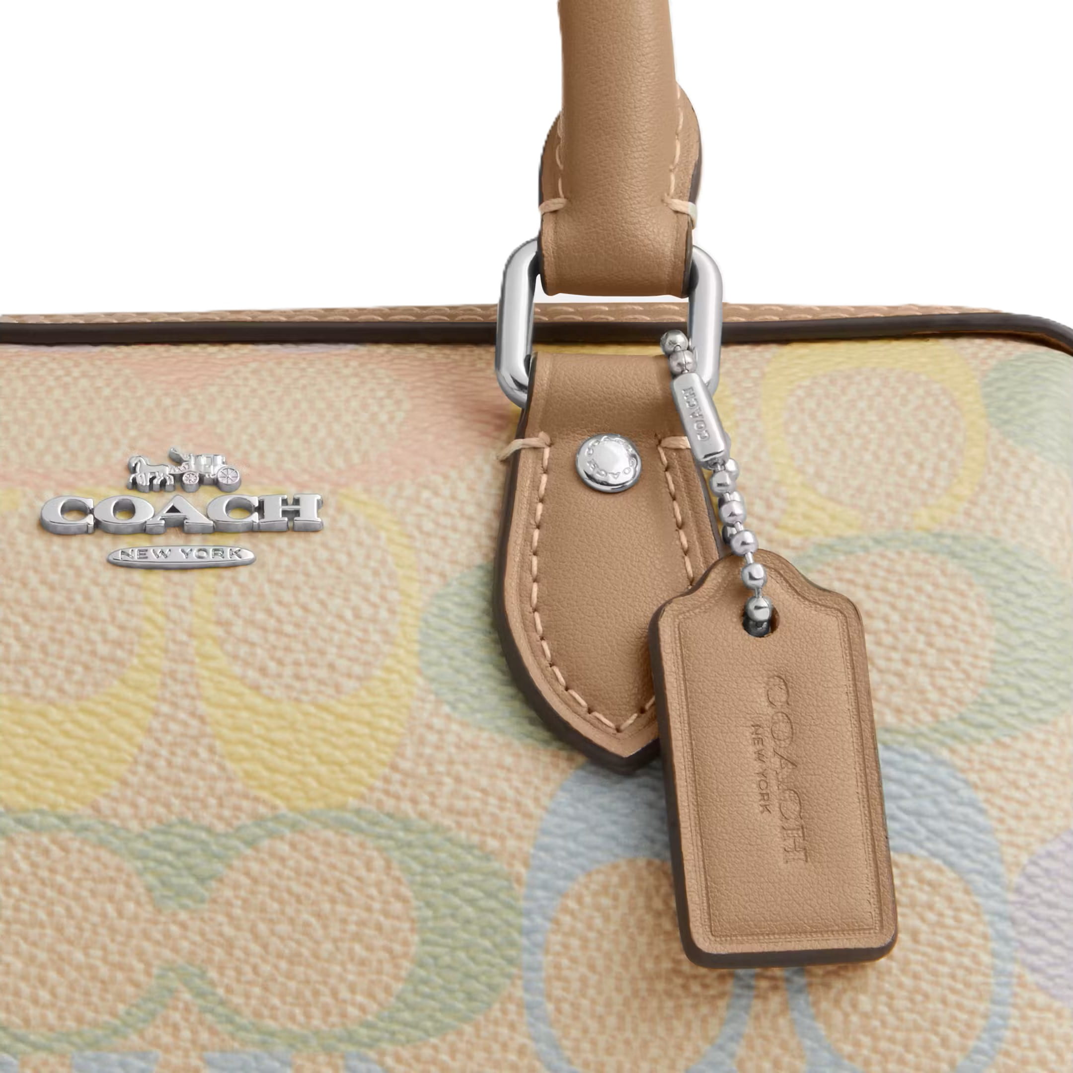 Túi Coach Mini Rowan Crossbody Bag In Rainbow Signature Canvas Sand Multi CDC39 2