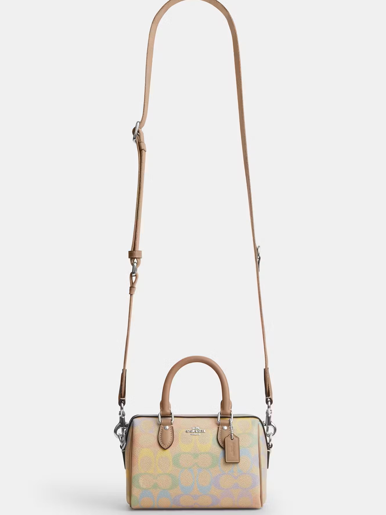 Túi Coach Mini Rowan Crossbody Bag In Rainbow Signature Canvas Sand Multi CDC39 4