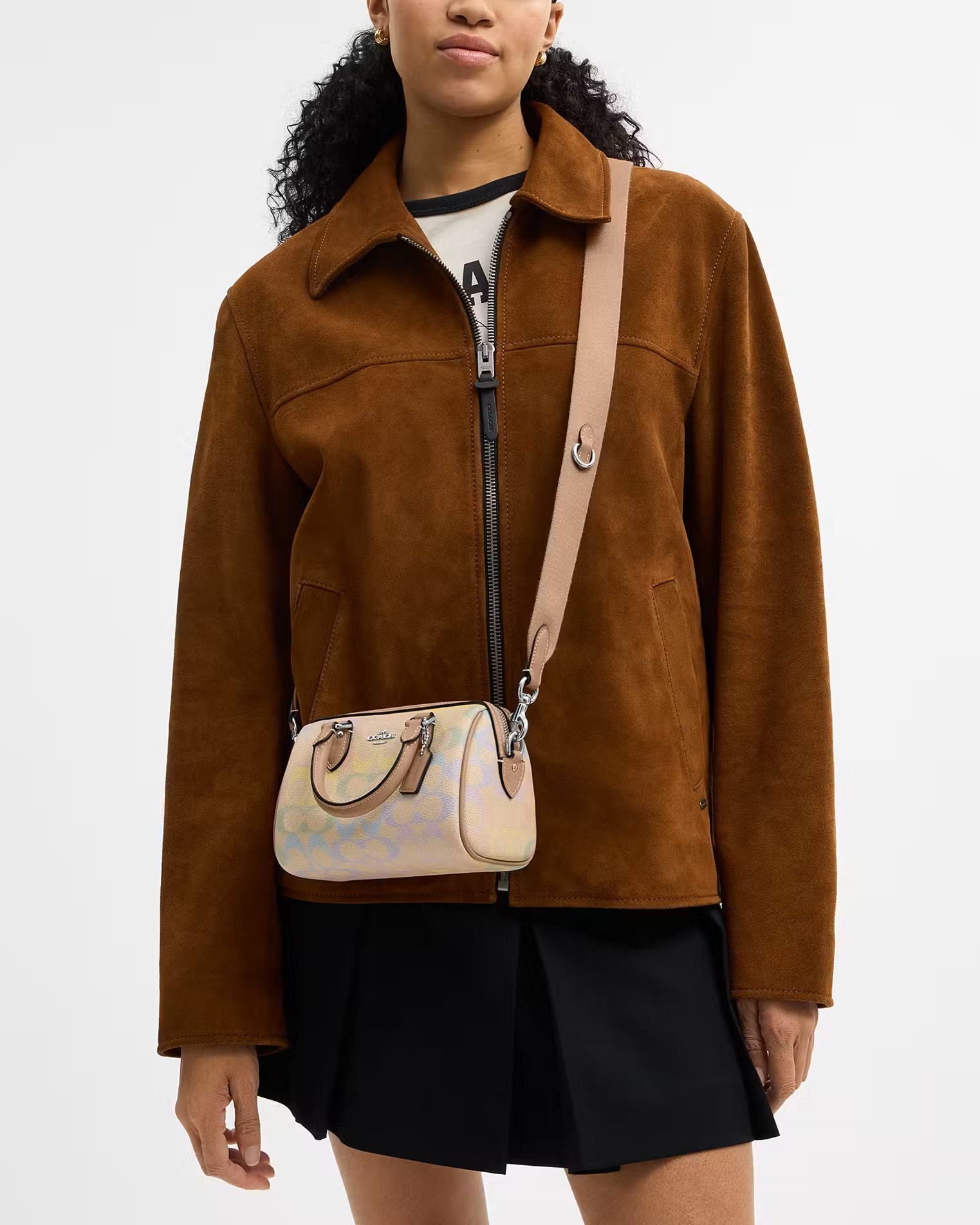 Túi Coach Mini Rowan Crossbody Bag In Rainbow Signature Canvas Sand Multi CDC39 6