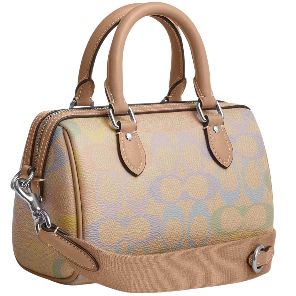 Túi Coach Mini Rowan Crossbody Bag In Rainbow Signature Canvas Sand Multi CDC39 7