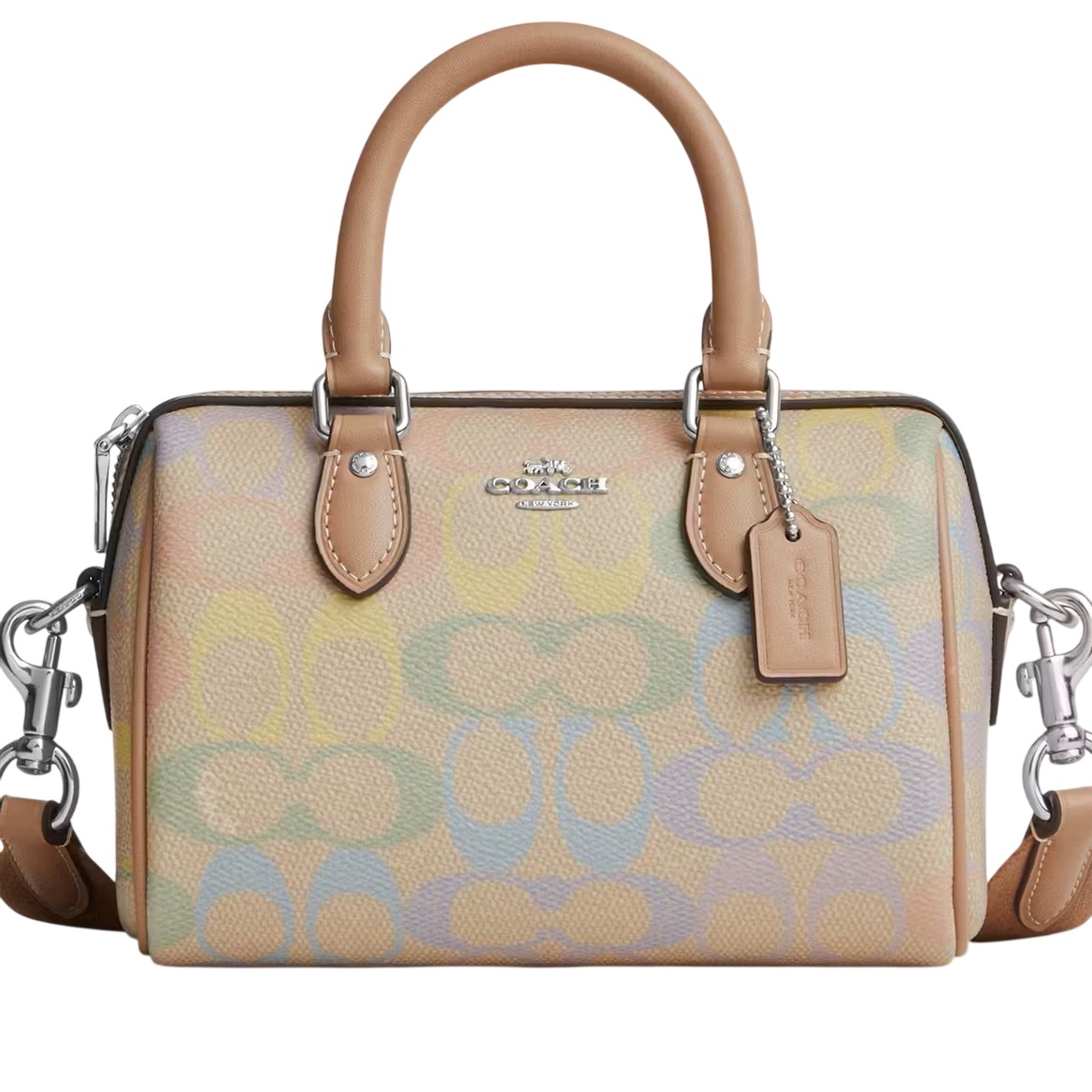 Túi Coach Mini Rowan Crossbody Bag In Rainbow Signature Canvas Sand Multi CDC39 8