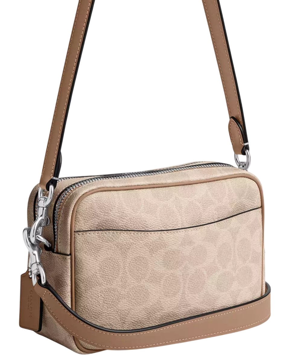Túi Coach Mini Carey Crossbody Bag In Signature Canvas Taupe CEK69 2