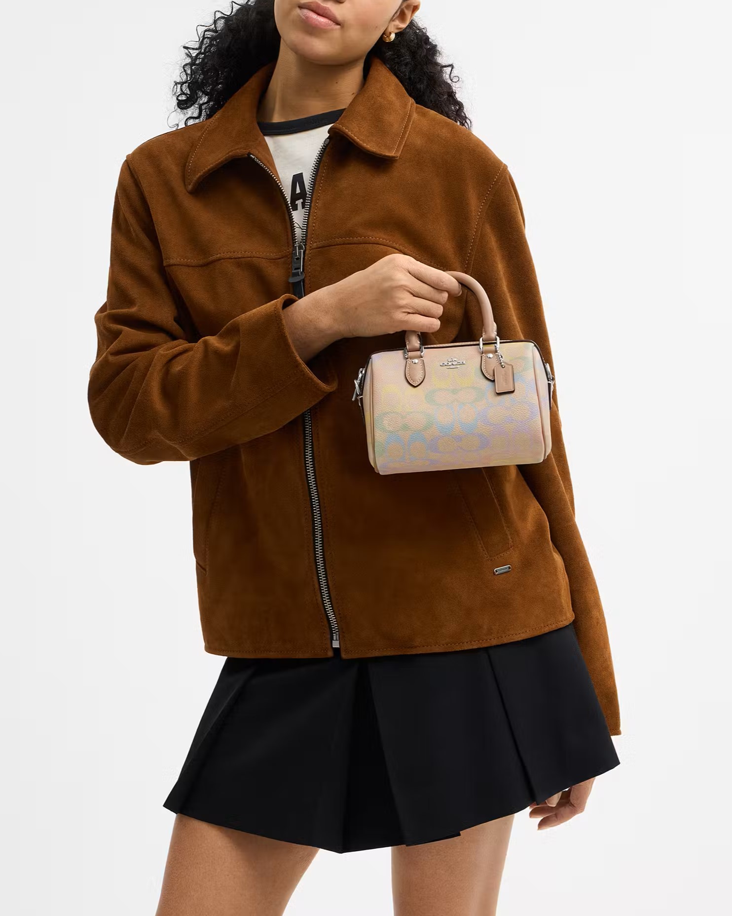 Túi Coach Mini Rowan Crossbody Bag In Rainbow Signature Canvas Sand Multi CDC39 9