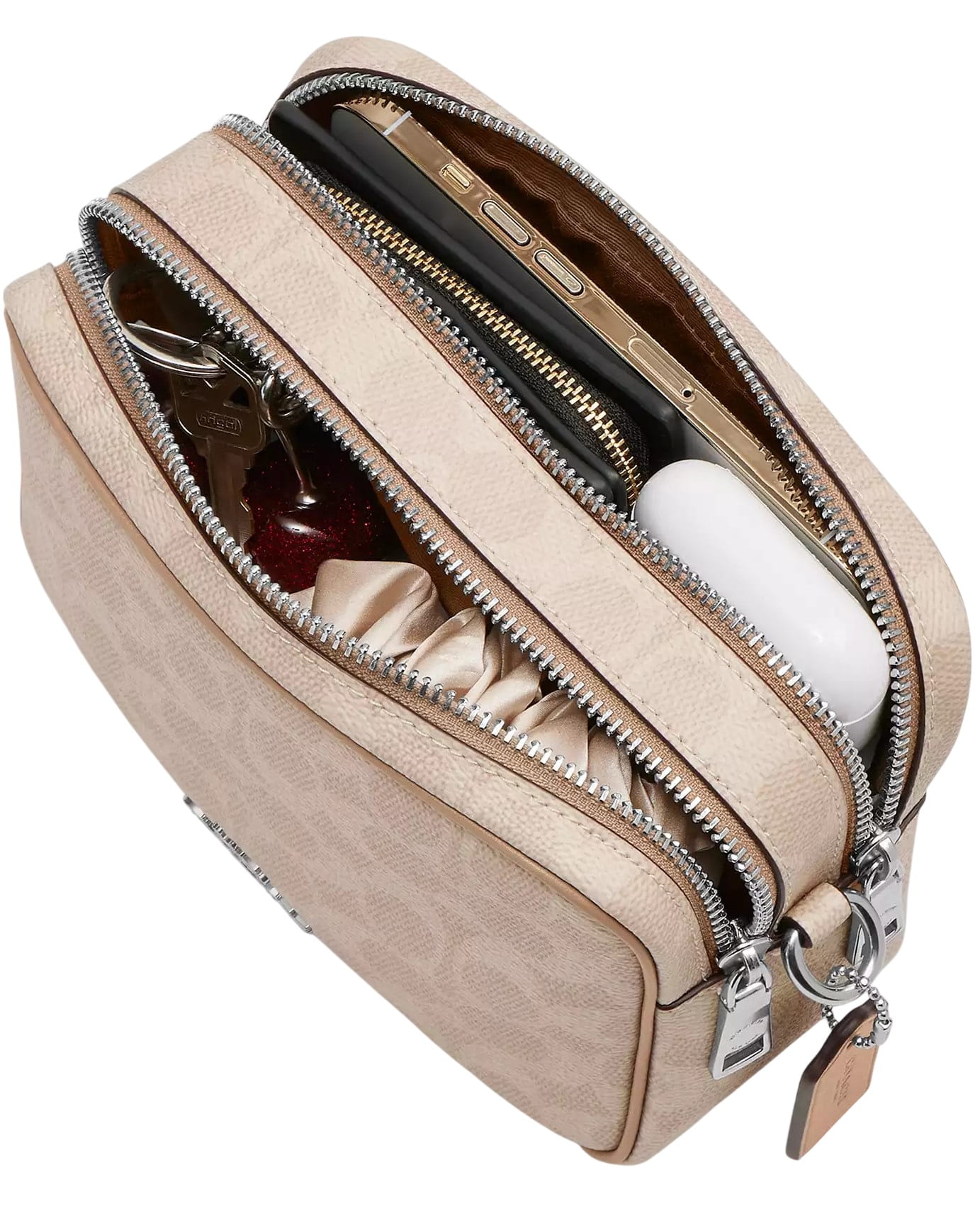 Túi Coach Mini Carey Crossbody Bag In Signature Canvas Taupe CEK69 3
