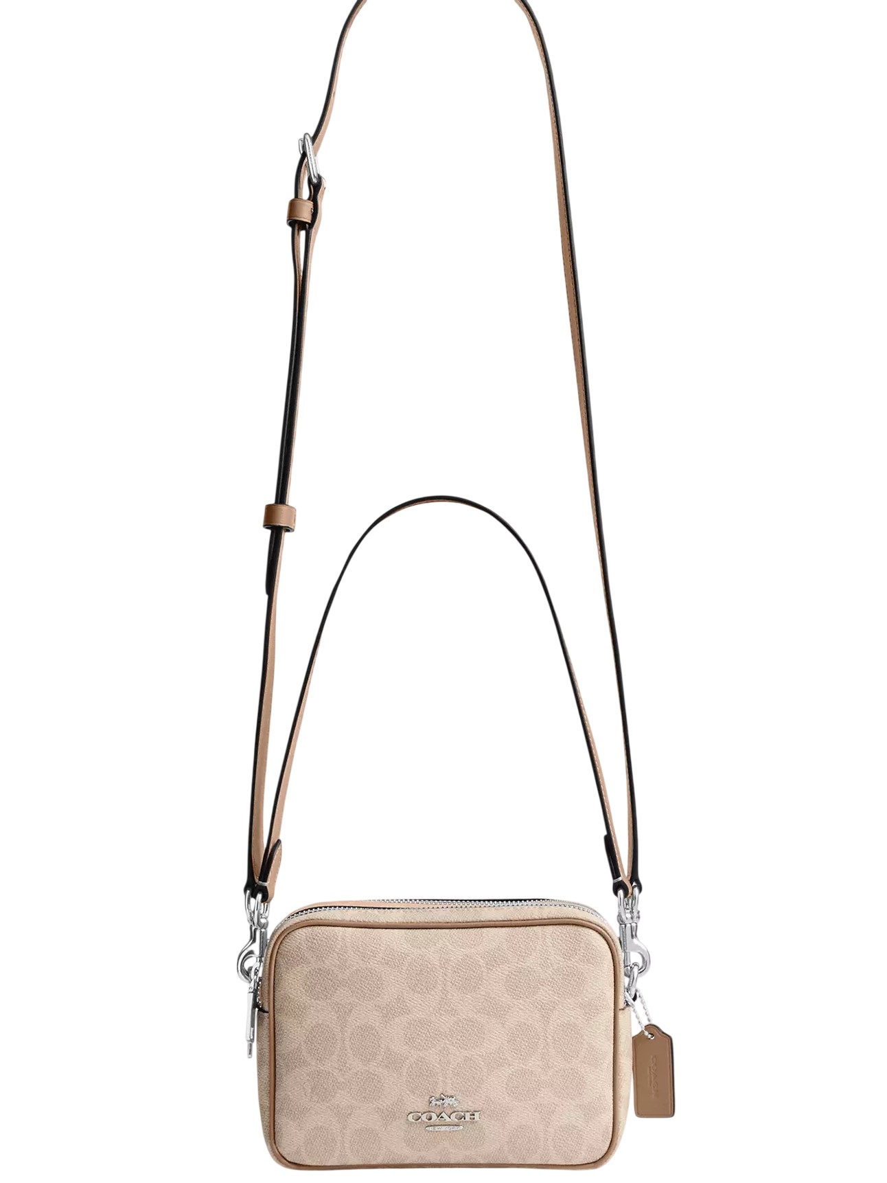 Túi Coach Mini Carey Crossbody Bag In Signature Canvas Taupe CEK69 7