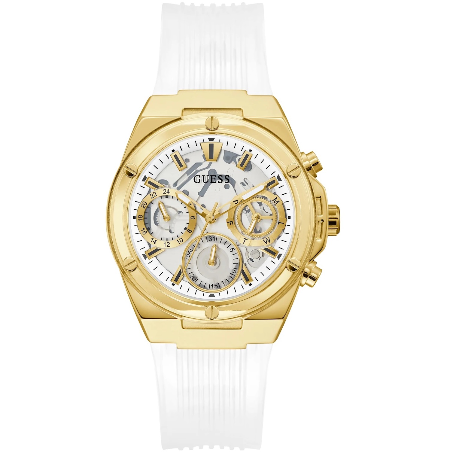 ĐỒNG HỒ GUESS WHITE AND GOLD-TONE MULTIFUNCTION WATCH 2