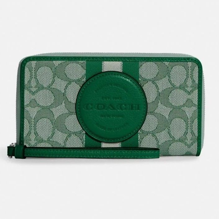 VÍ DÀI NỮ COACH DEMPSEY LARGE PHONE WALLET IN SIGNATURE JACQUARD WITH STRIPE AND COACH PATCH 5