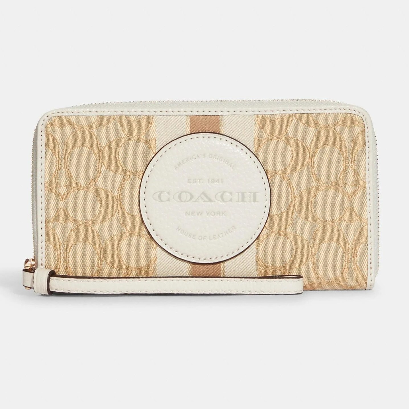 VÍ DÀI NỮ COACH DEMPSEY LARGE PHONE WALLET IN SIGNATURE JACQUARD WITH STRIPE AND COACH PATCH 6