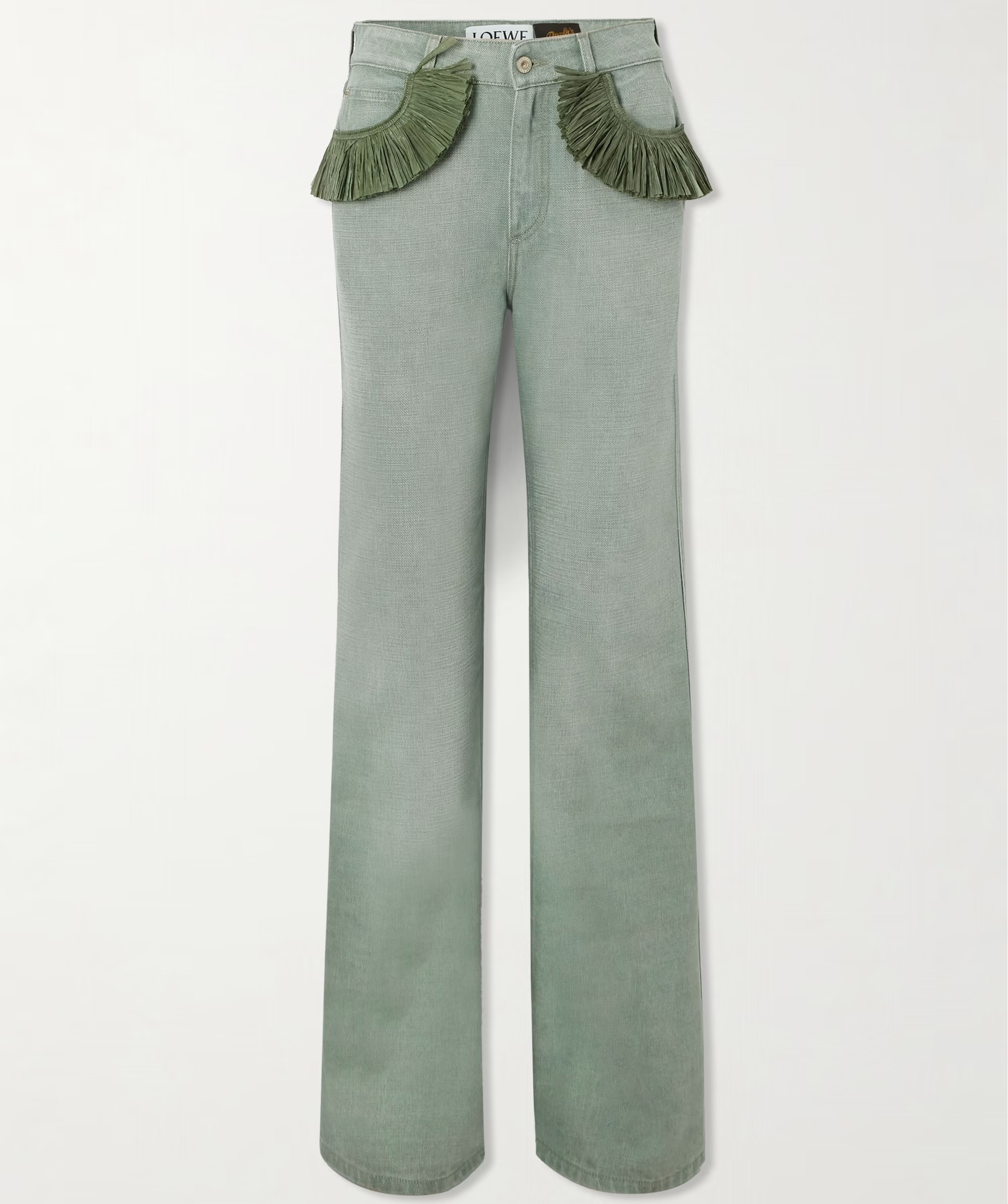 Quần Jean Loewe x Paula Ibiza Bootleg Jeans In Denim Khaki Green 13