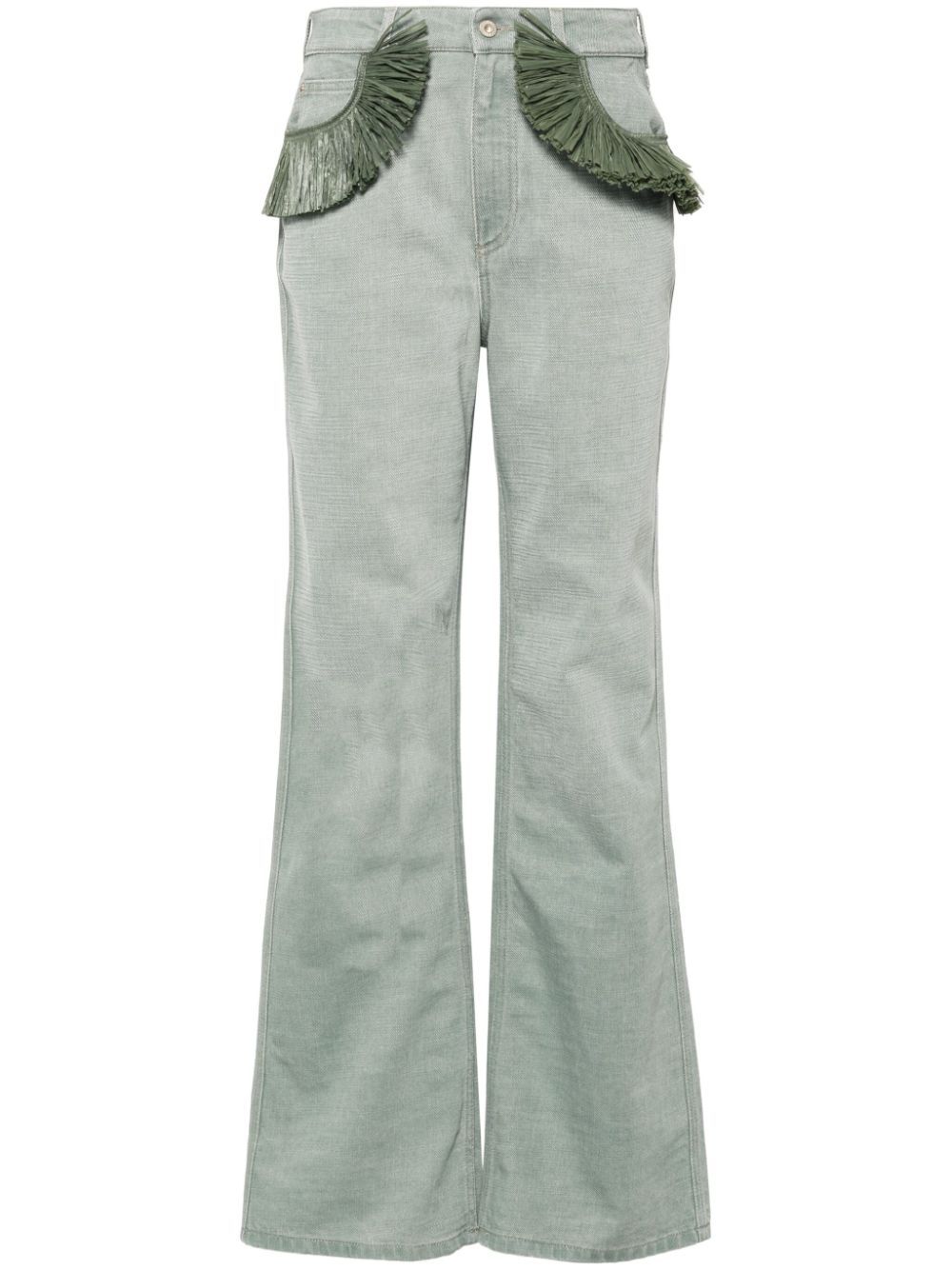 Quần Jean Loewe x Paula Ibiza Bootleg Jeans In Denim Khaki Green 16