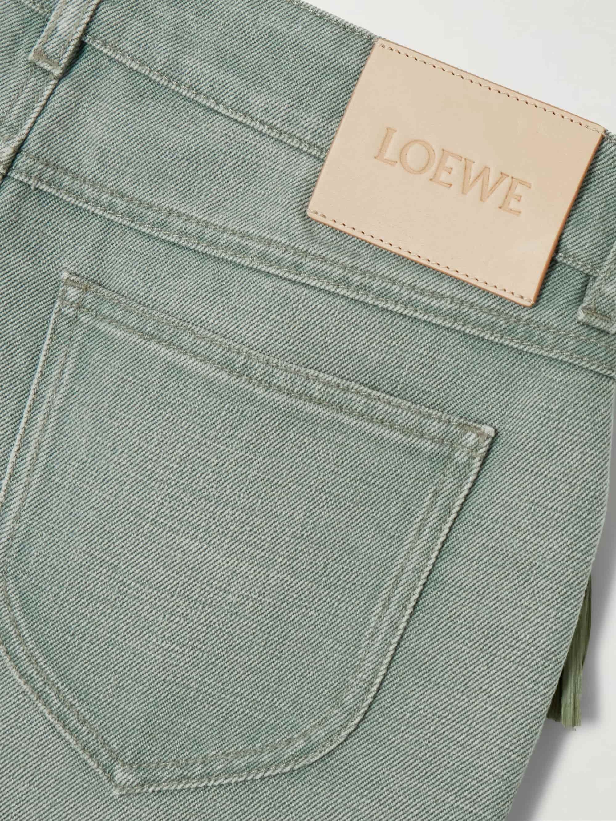 Quần Jean Loewe x Paula Ibiza Bootleg Jeans In Denim Khaki Green 2