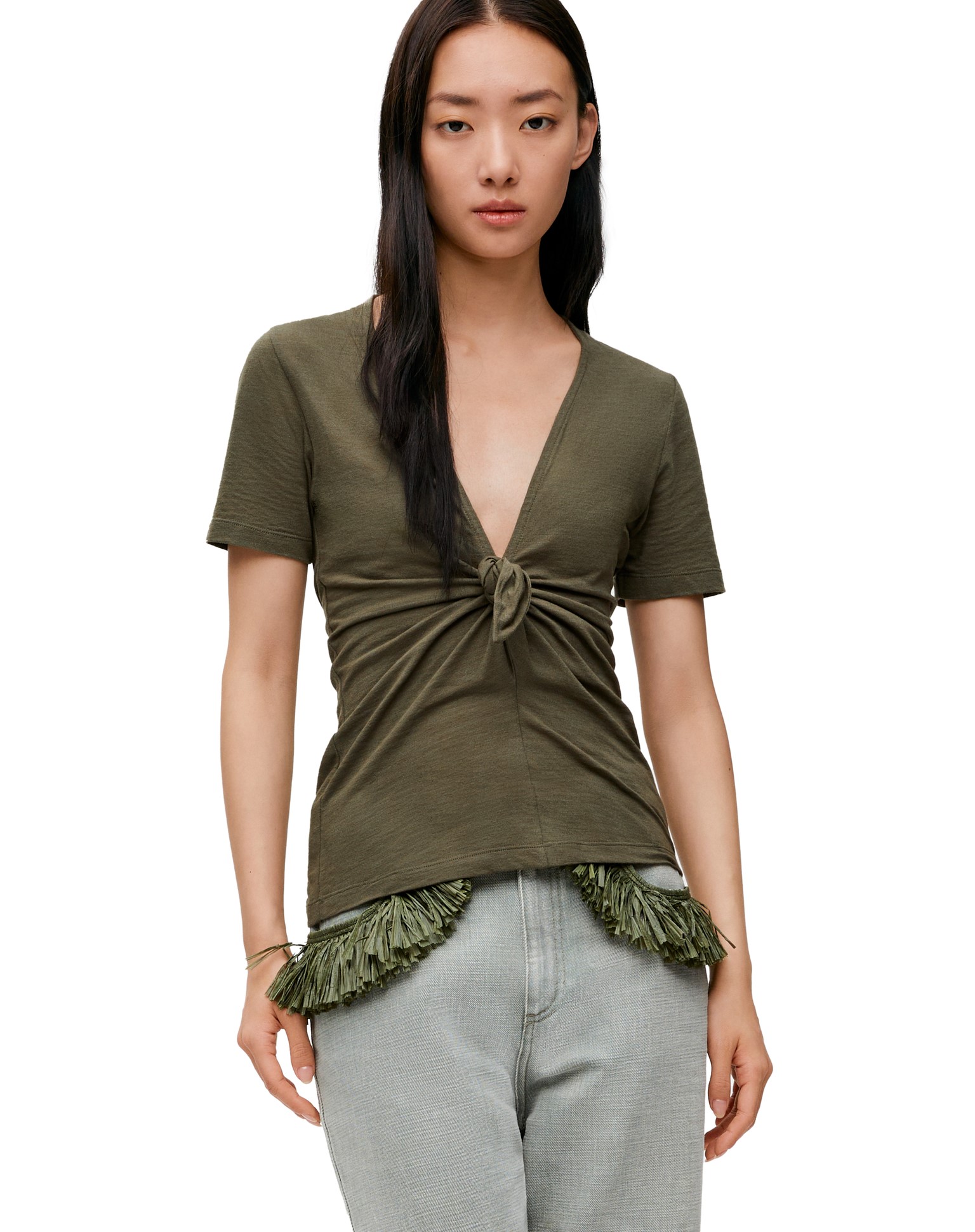 Quần Jean Loewe x Paula Ibiza Bootleg Jeans In Denim Khaki Green 6