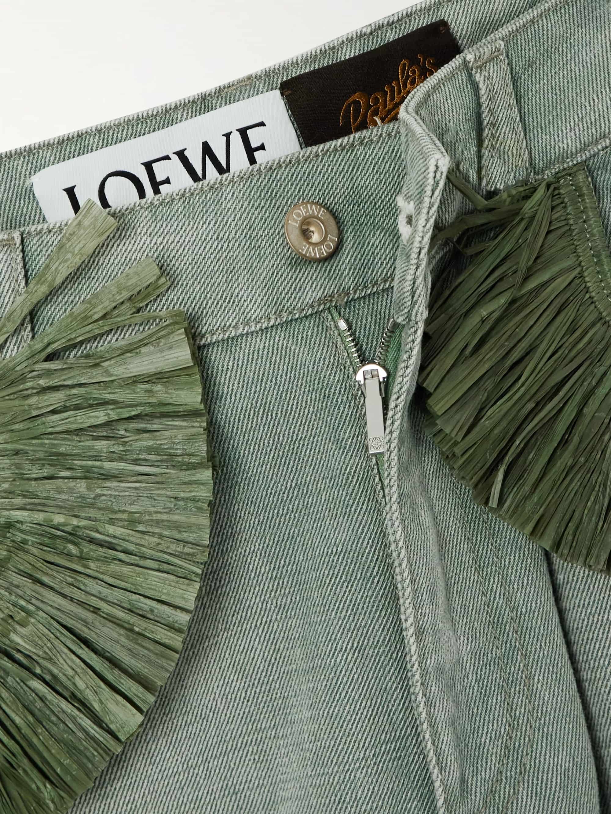 Quần Jean Loewe x Paula Ibiza Bootleg Jeans In Denim Khaki Green 7