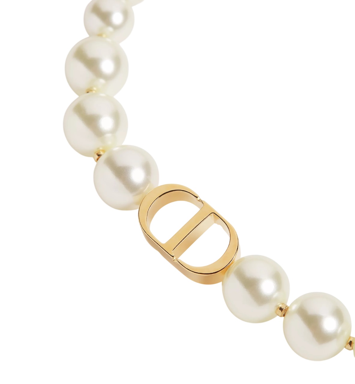 Vòng cổ Dior 30 Montaigne Short Necklace Gold-Finish Metal and White Resin Pearls 4