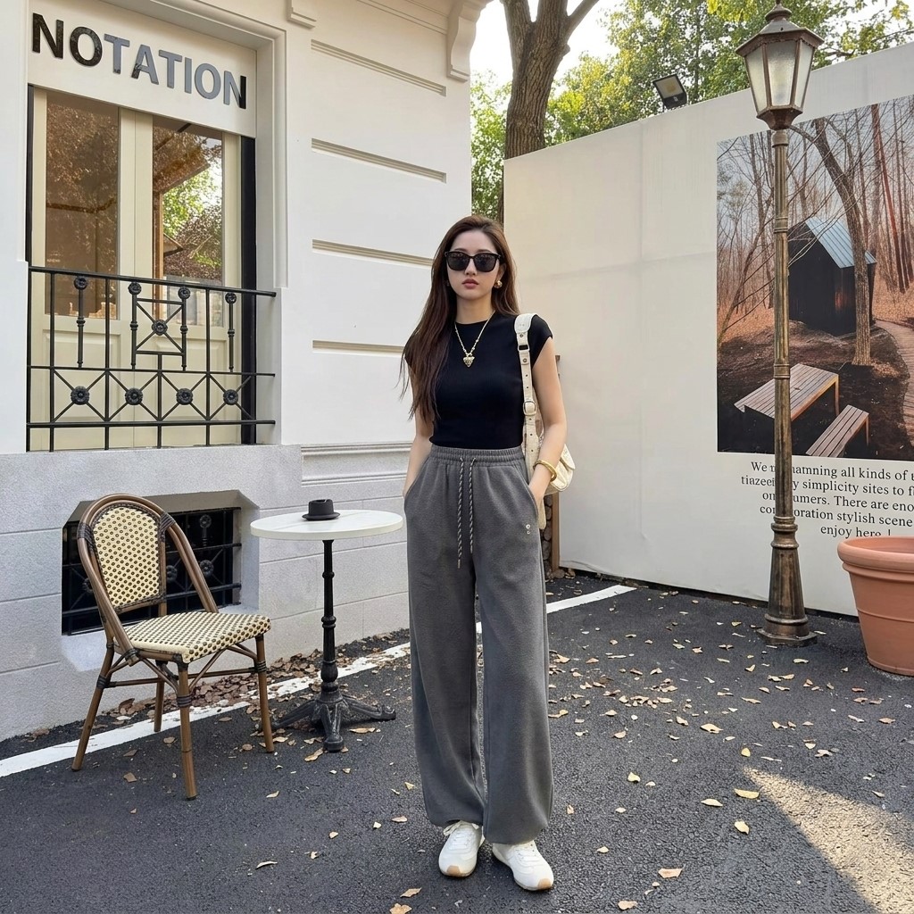Quần dài thun xám suông Dior 3