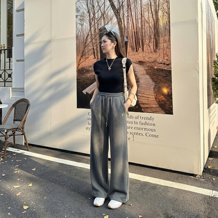 Quần dài thun xám suông Dior 6