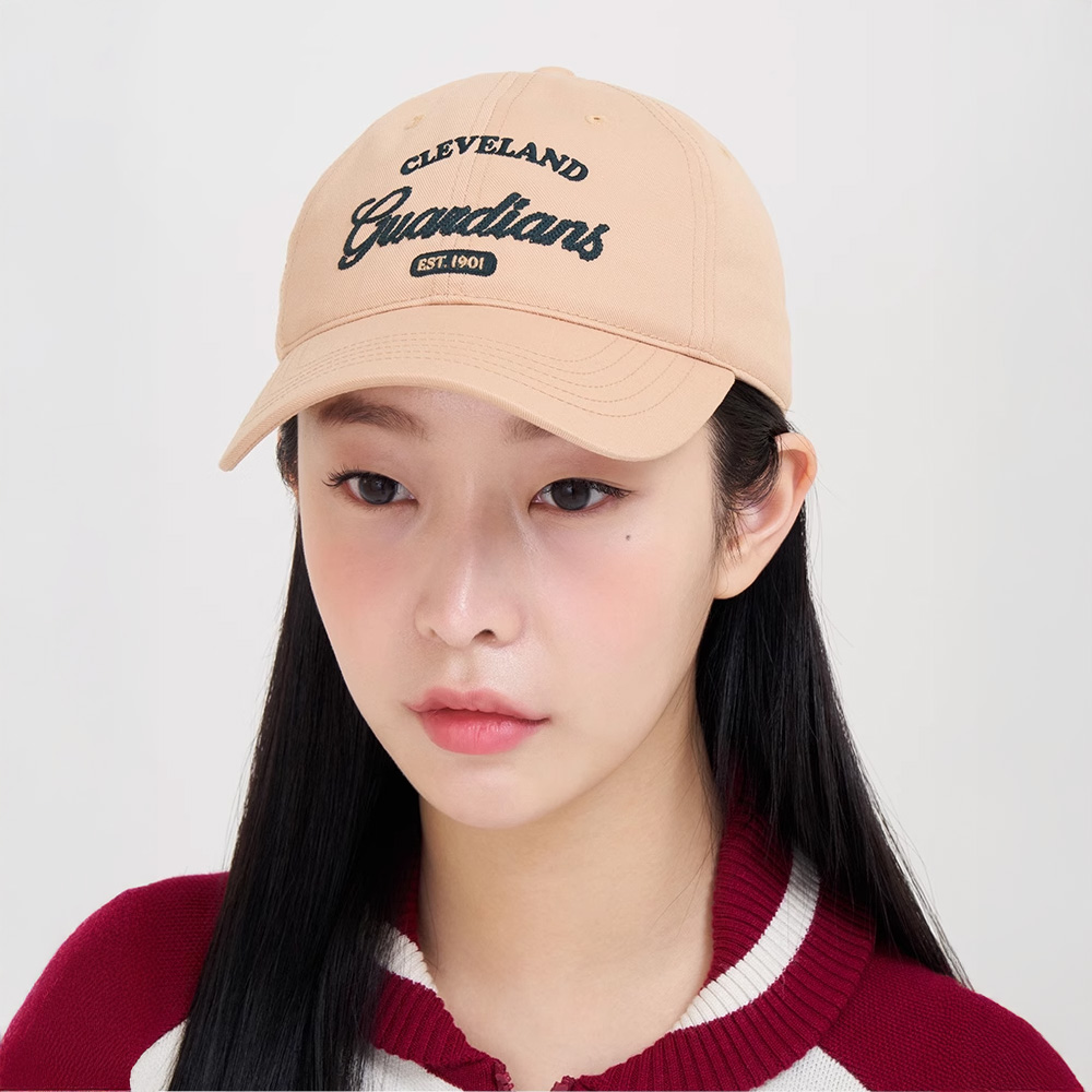 Mũ MLB Varsity Lettering Ball Cap Cleveland Guardians L Camel Cap 3ACPL033N-45CAL 4