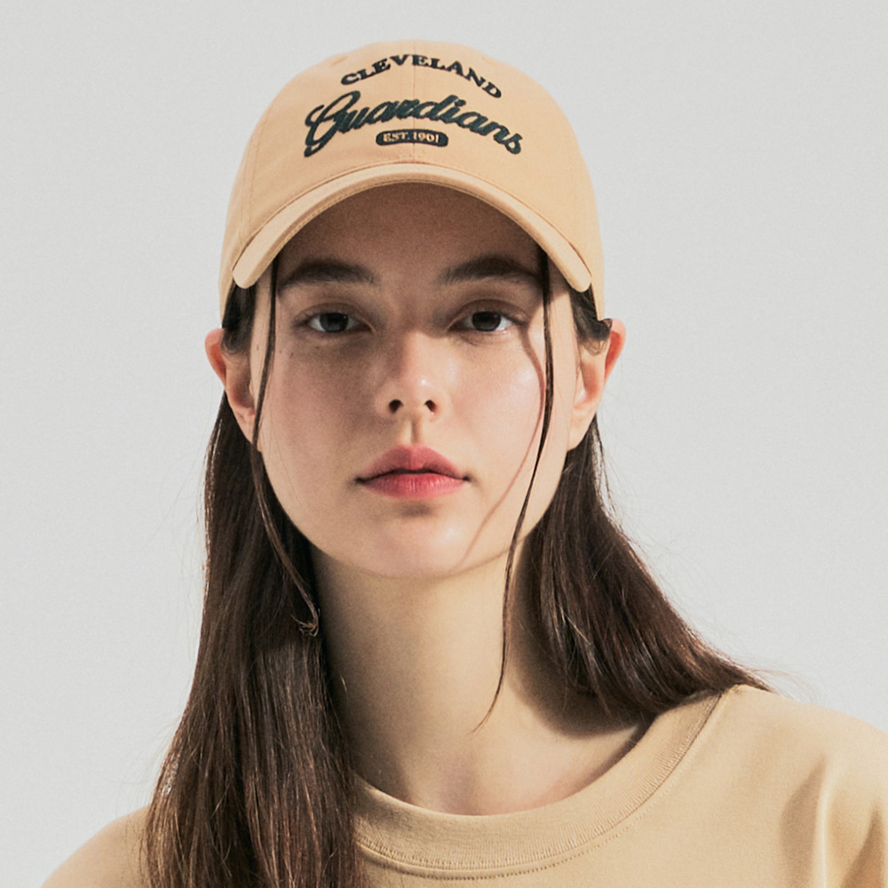 Mũ MLB Varsity Lettering Ball Cap Cleveland Guardians L Camel Cap 3ACPL033N-45CAL 6