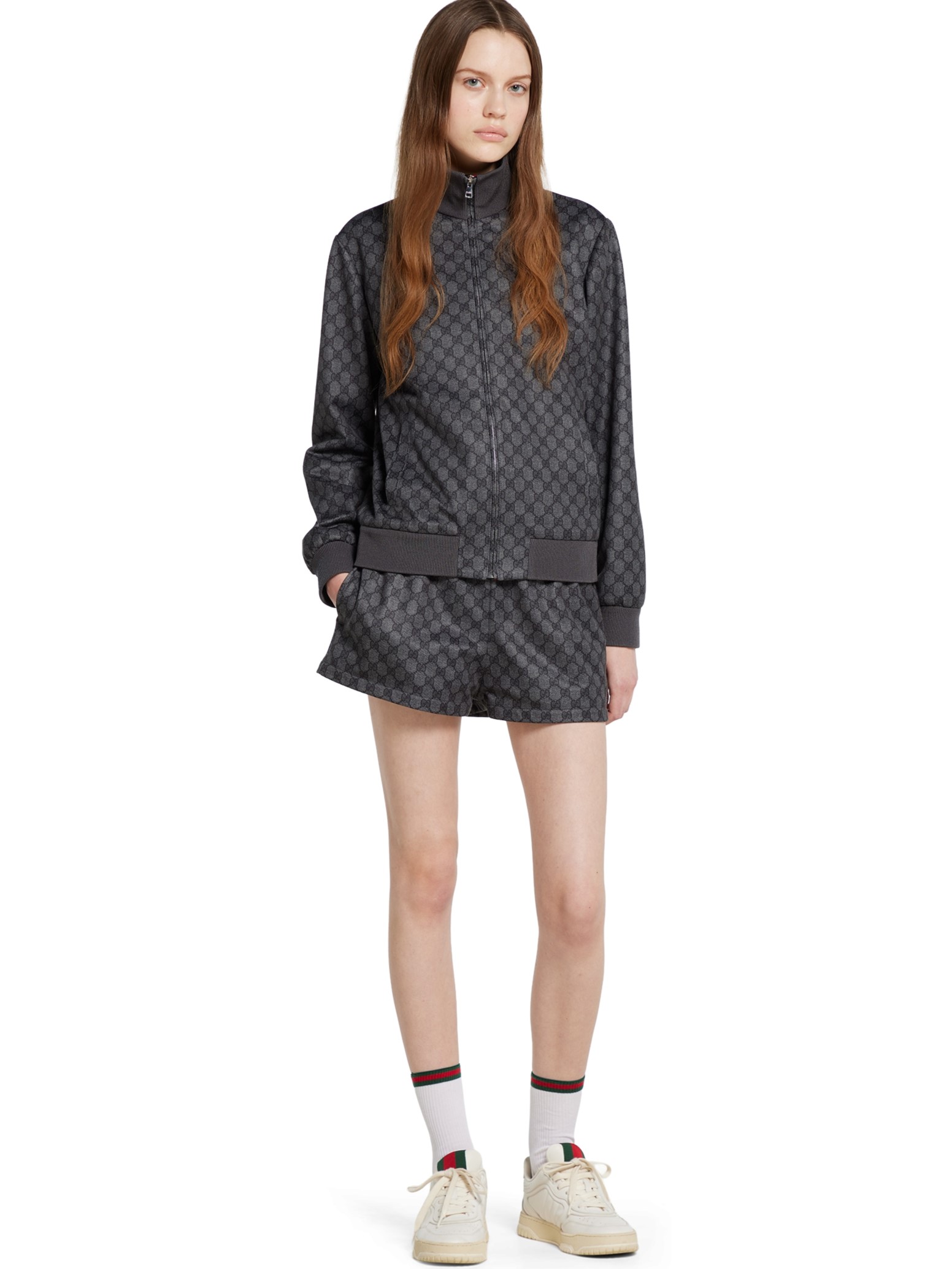 Quần nữ Gucci GG Printed Technical Jersey Shorts 10