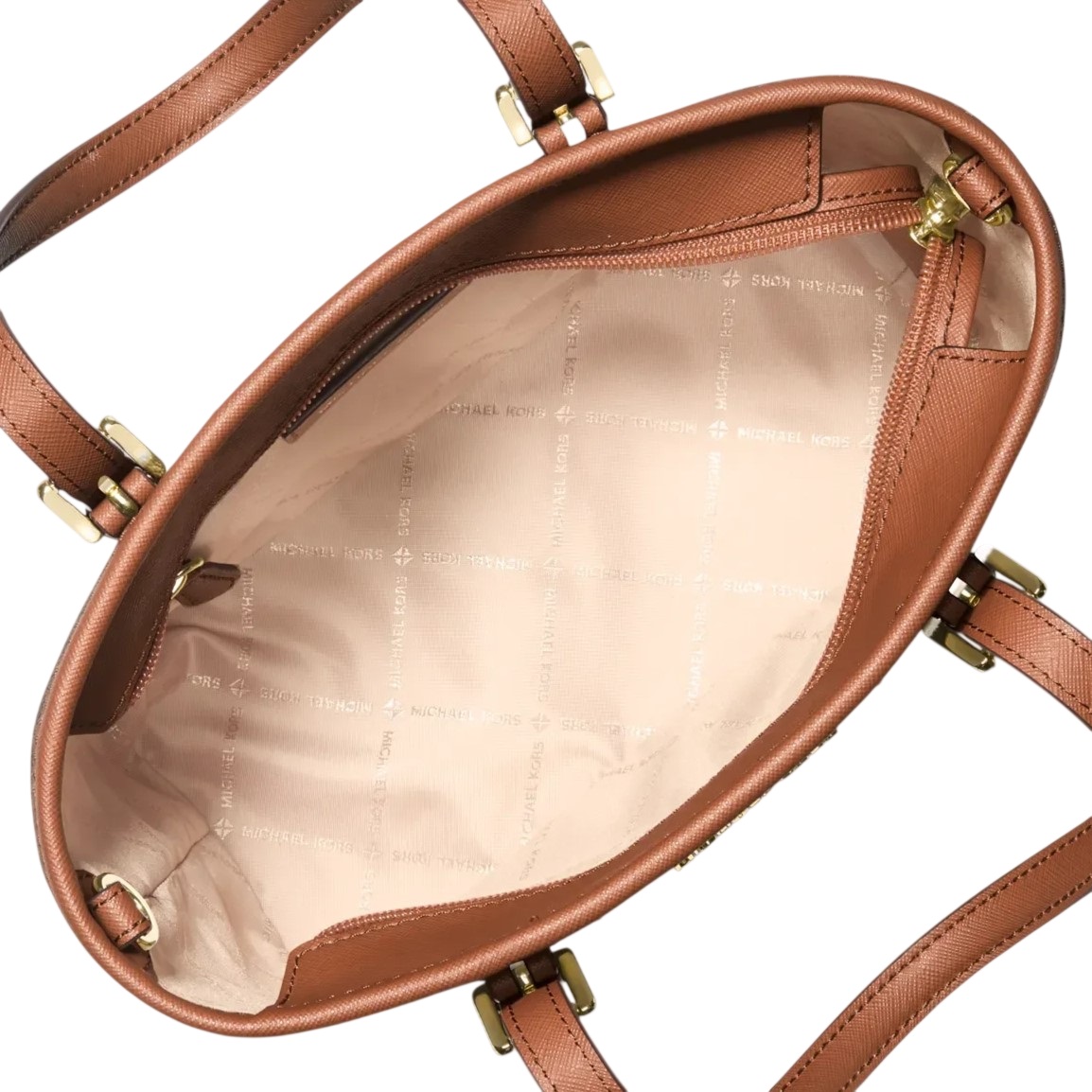 Túi Michael Kors Jet Set Travel Extra-Small Logo Top-Zip Tote Bag Brown 35T9GTVT0B 2