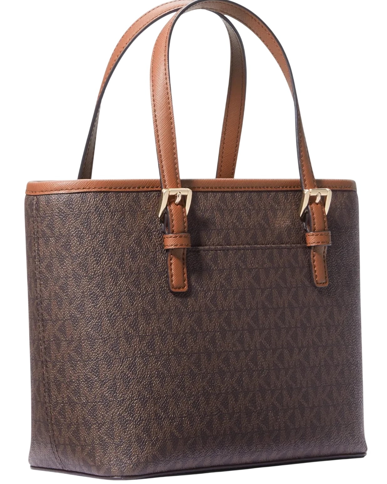 Túi Michael Kors Jet Set Travel Extra-Small Logo Top-Zip Tote Bag Brown 35T9GTVT0B 5