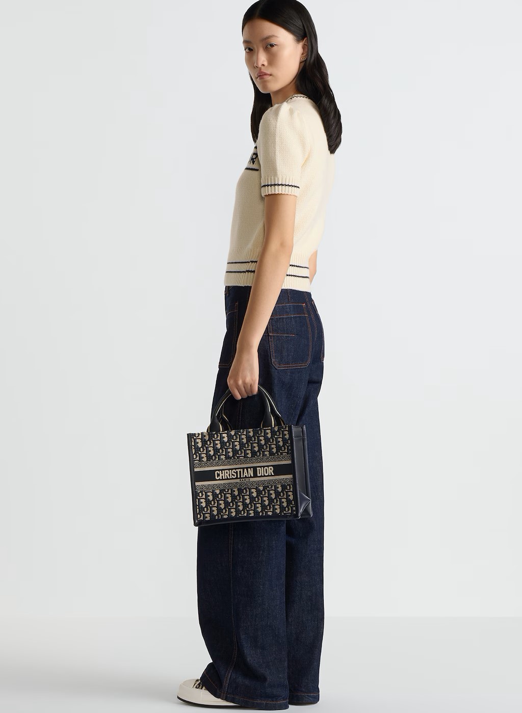 Áo len Dior Short-Sleeved Sweater Ecru Wool and Cashmere Knit 2