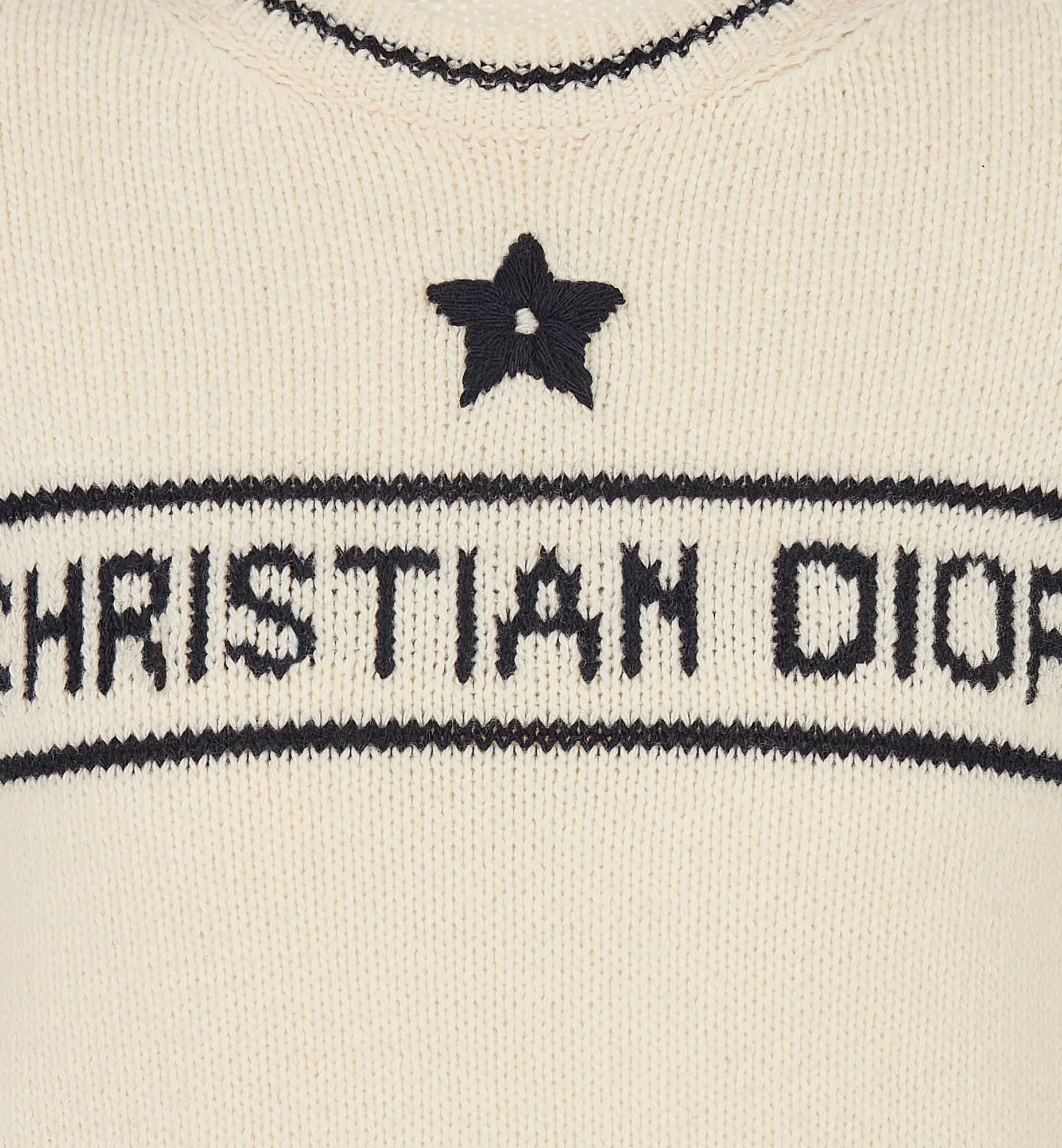 Áo len Dior Short-Sleeved Sweater Ecru Wool and Cashmere Knit 4